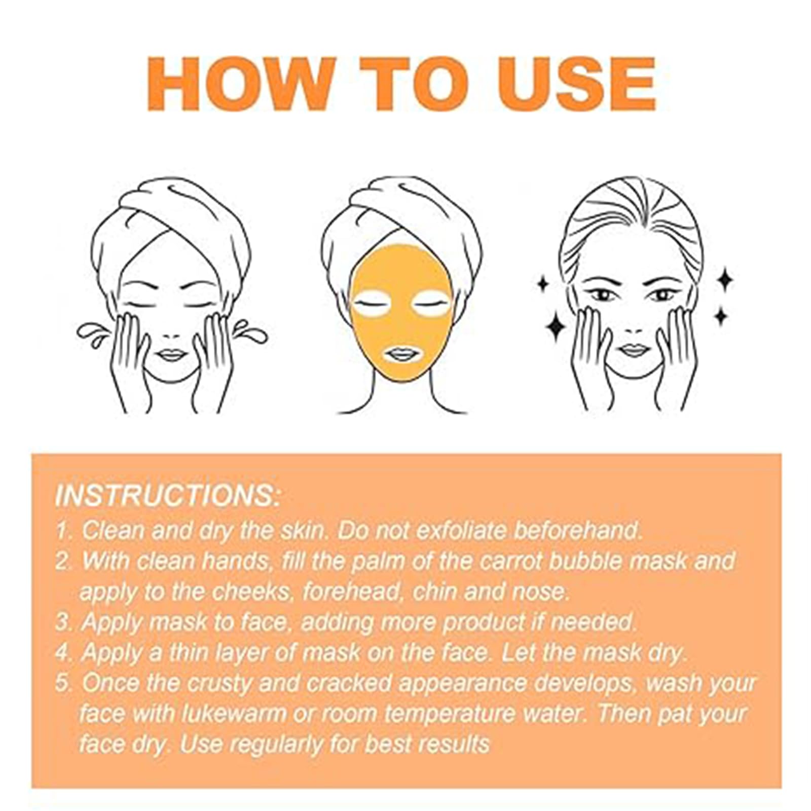 Carrot Compound Acid Foam Mask - Deep Pore Cleansing Bubble Face Mask for Blackhead Removal & Brightening (3 Pack) | Perfect for Acne-Prone Skin & Weekly Detox Routine
