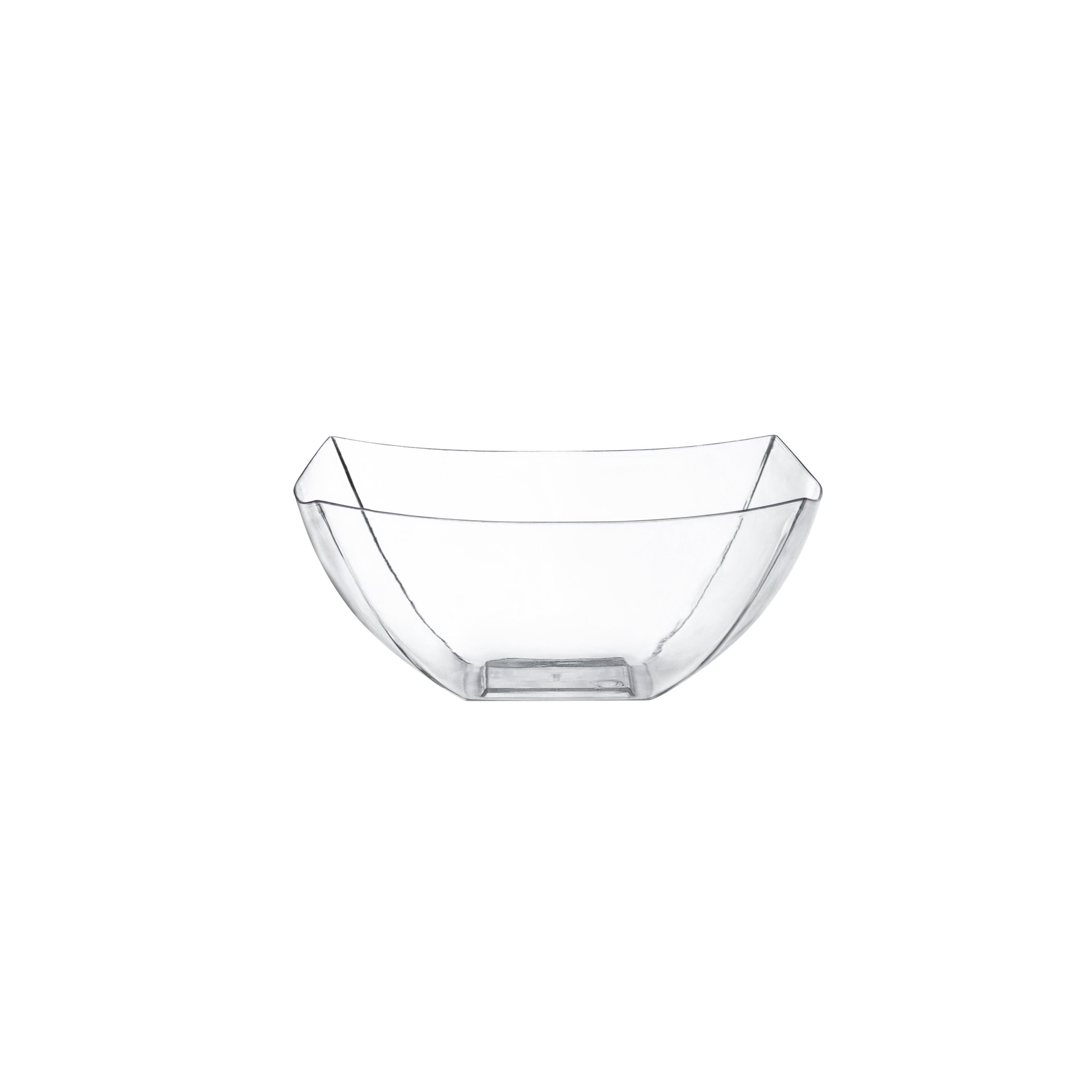 4-Pack Square Fancy Clear Serving Bowls - Elegant Glass Salad Bowls for Parties, Entertaining & Home Decor - Perfect for Fruit, Desserts, Snacks & Table Centerpieces