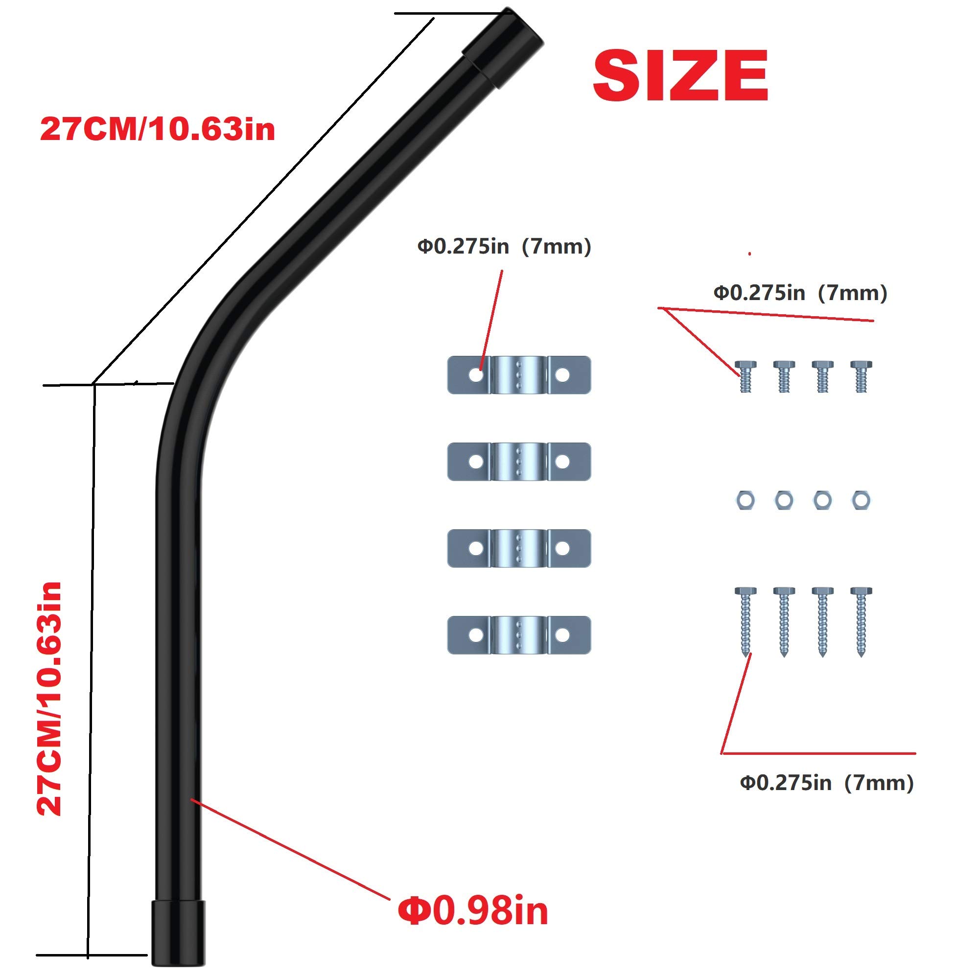 Solar Panel Mounting Brackets - Adjustable Tubular Pole Support for 5W to 40W Solar Panels | Perfect for RV, Boat & Off-Grid Solar Systems