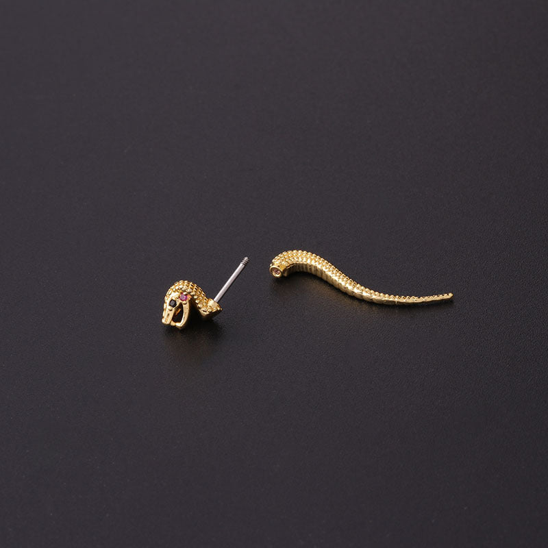 20G Snake Piercings Front Back Ear Jacket Earrings - Hypoallergenic Stainless Steel Body Jewelry for Cartilage, Helix, Tragus | Perfect for Parties, Concerts & Everyday Wear (HSPJ614)