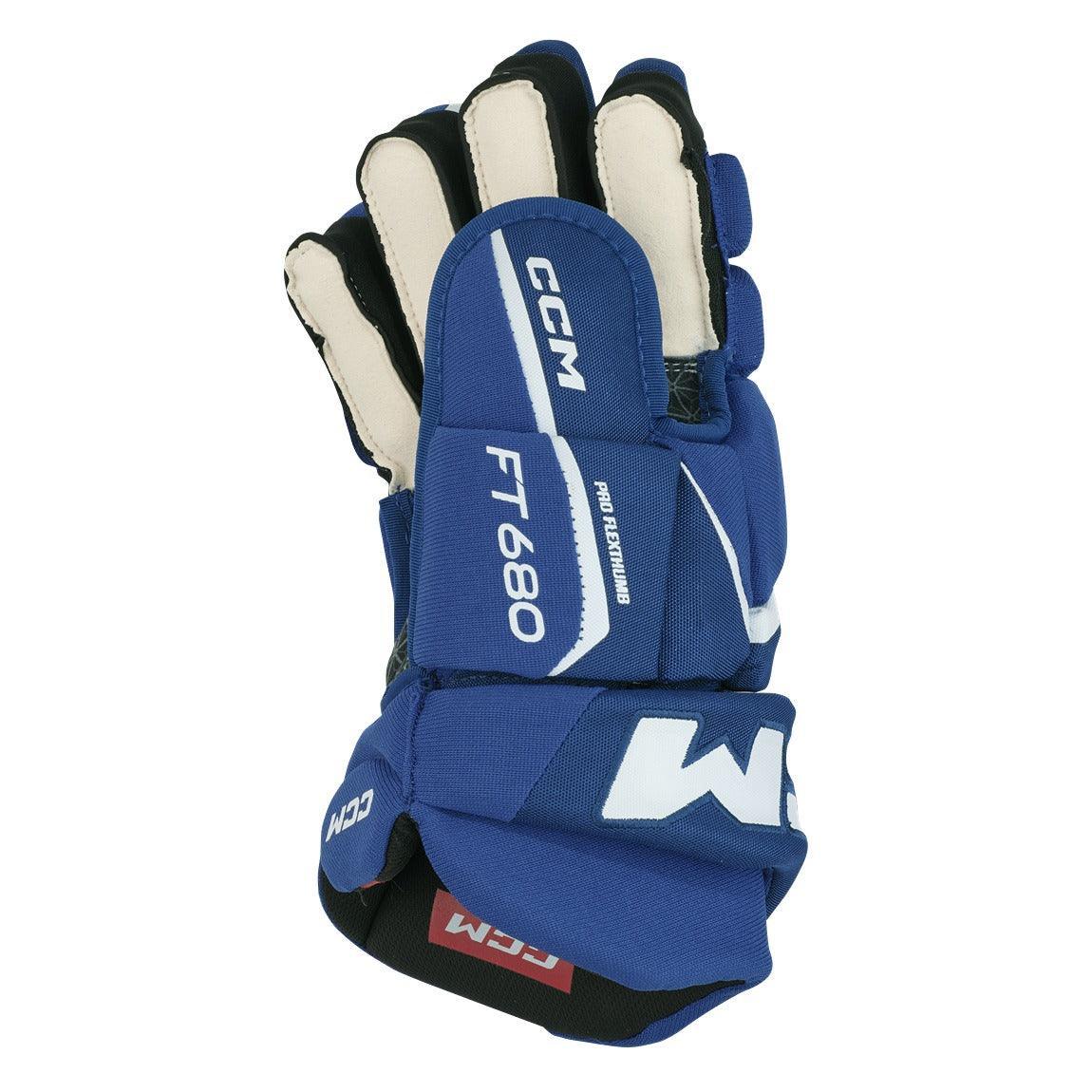 CCM Jetspeed FT680 Junior Hockey Gloves - Lightweight Protective Ice Hockey Gloves for Youth Players - Perfect for Practice, Games & Training Sessions