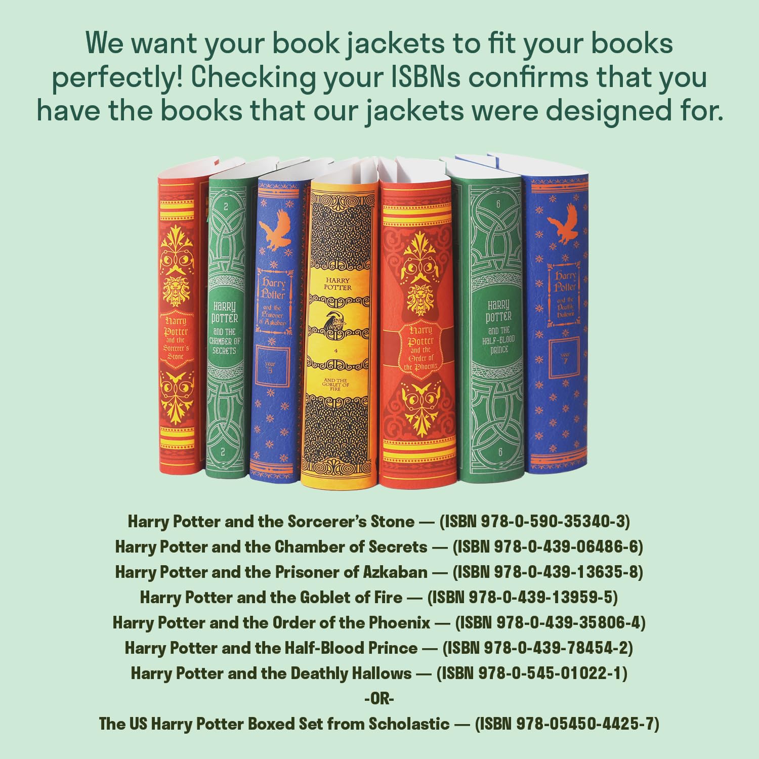 Juniper Books House Mashup Book Covers Only - Compatible with Hardcover Harry Potter Series | Books NOT Included | Perfect for Harry Potter Fans, Home Decor, and Book Lovers