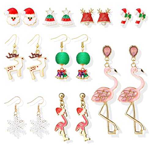 C1:9pairs flamingo earrings
