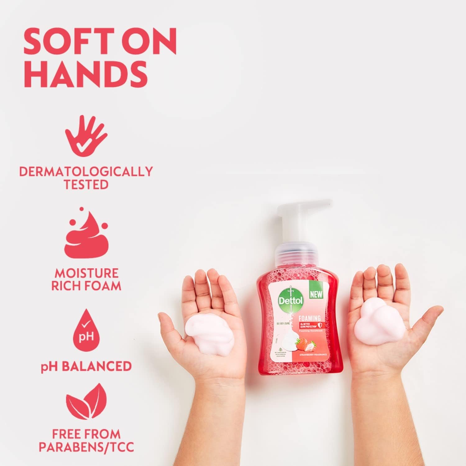 Dettol Foaming Hand Wash Refill - Strawberry Scent, 700ml (Pack of 2) | Antibacterial Rich Foam | Moisturizing & Gentle on Skin | Perfect for Home, Office & Travel Use