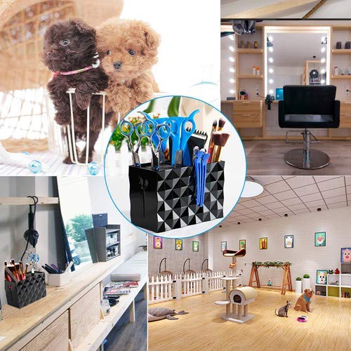 Professional Salon Scissors Box - Stylist Scissors Rack Holder Case with Hairdressing Combs & Clips Storage Organizer (Black) | Perfect for Salon, Barber Shop & Home Hairdressing Tools Organization