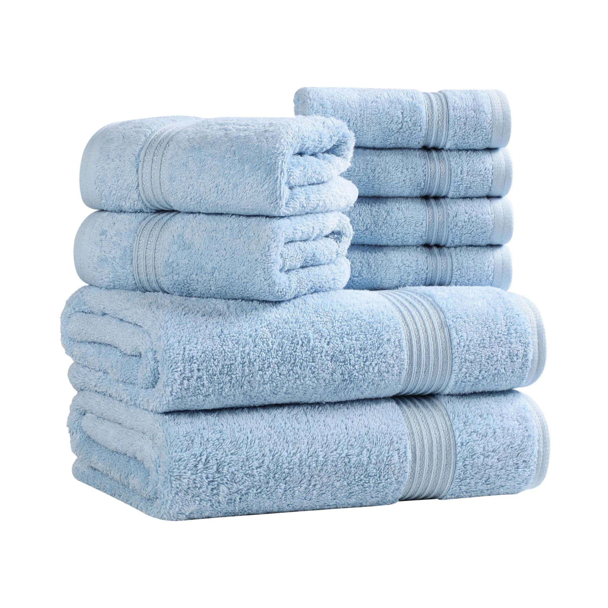 Premium Heritage Egyptian Cotton Plush Heavyweight 8-Piece Bath Towel Set - Ultra Soft & Absorbent for Spa, Luxury Hotel & Home Bathroom Use
