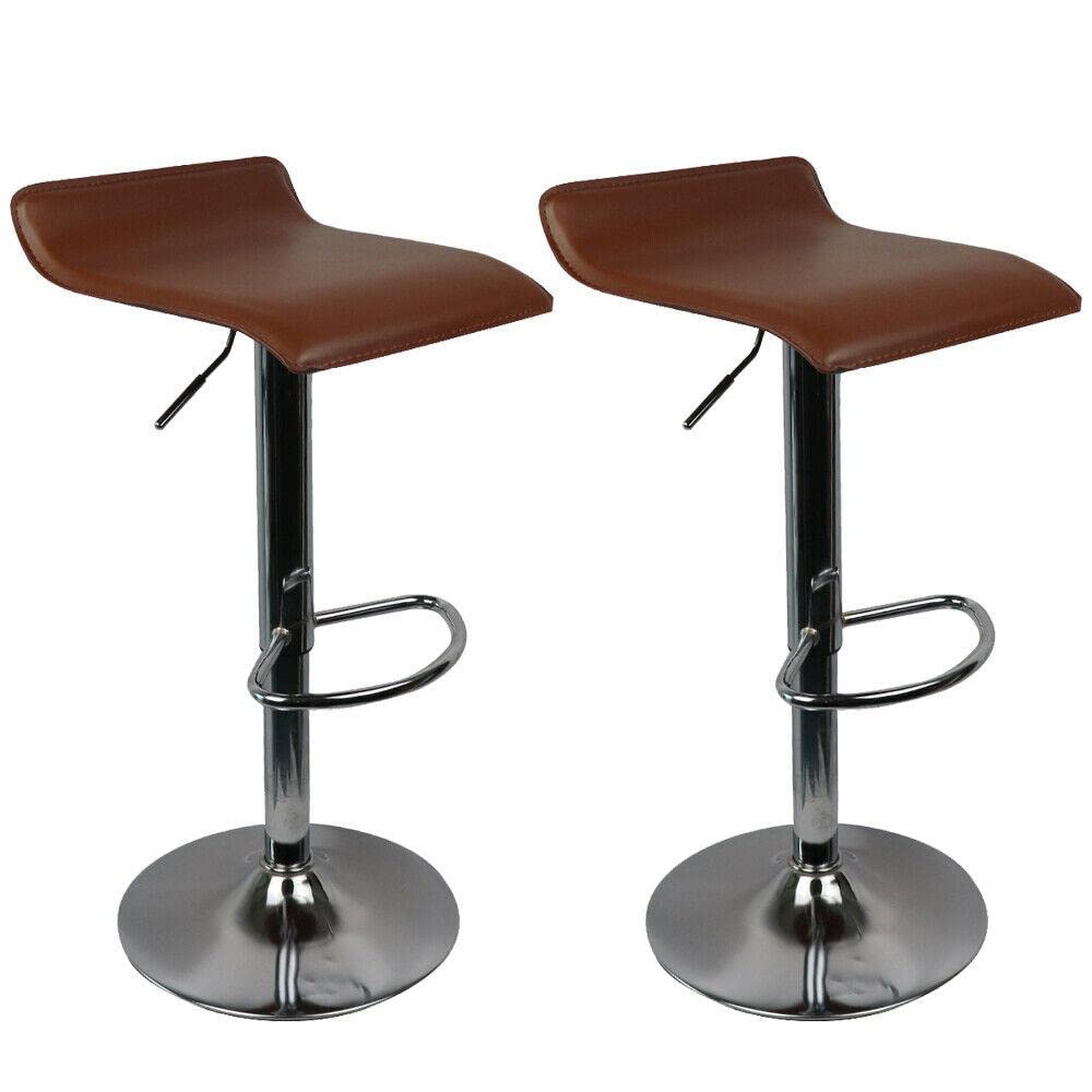 Set of 2 Adjustable Leather Swivel Bar Stools - Counter Height Pub & Dining Chairs for Office, Kitchen Island, Home Bar - HilariousM Stools for Indoor & Outdoor Use