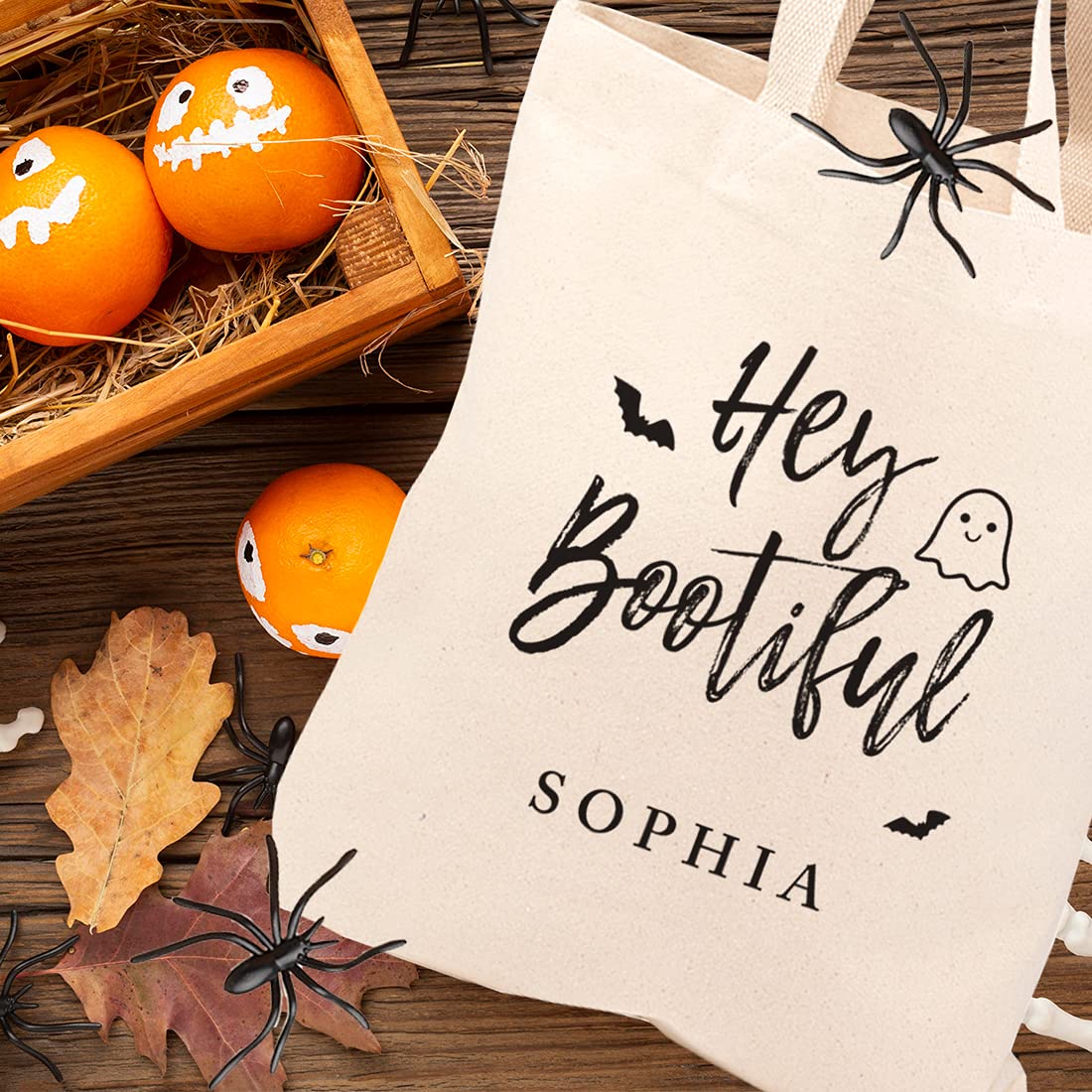 Personalized Halloween Tote Bags - Custom Canvas Trick or Treat Bags with Handles for Kids - Reusable Halloween Party Favors & Goodie Bags for Trick-or-Treating, School Events & Halloween Parties