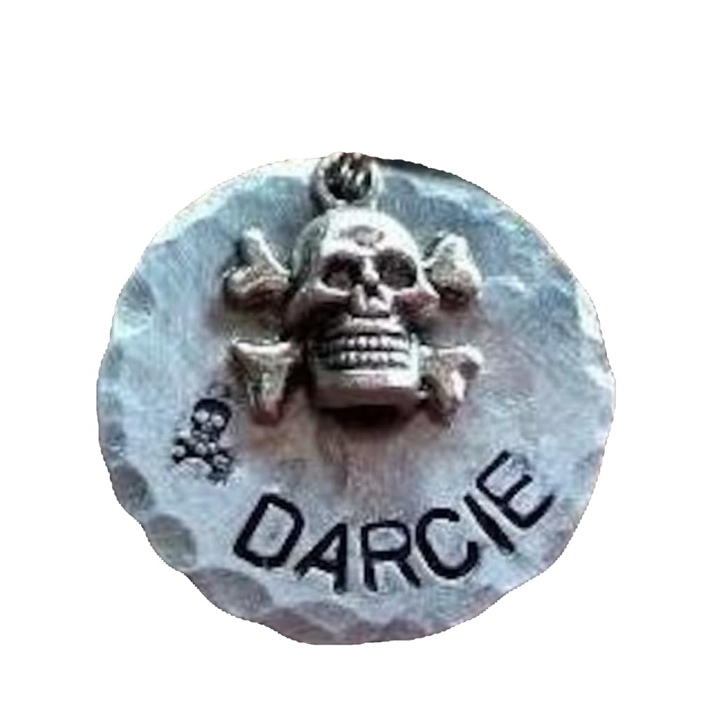 Personalized Dog Tags for Pets - Custom Engraved Skull & Pirate ID Tags (1.25