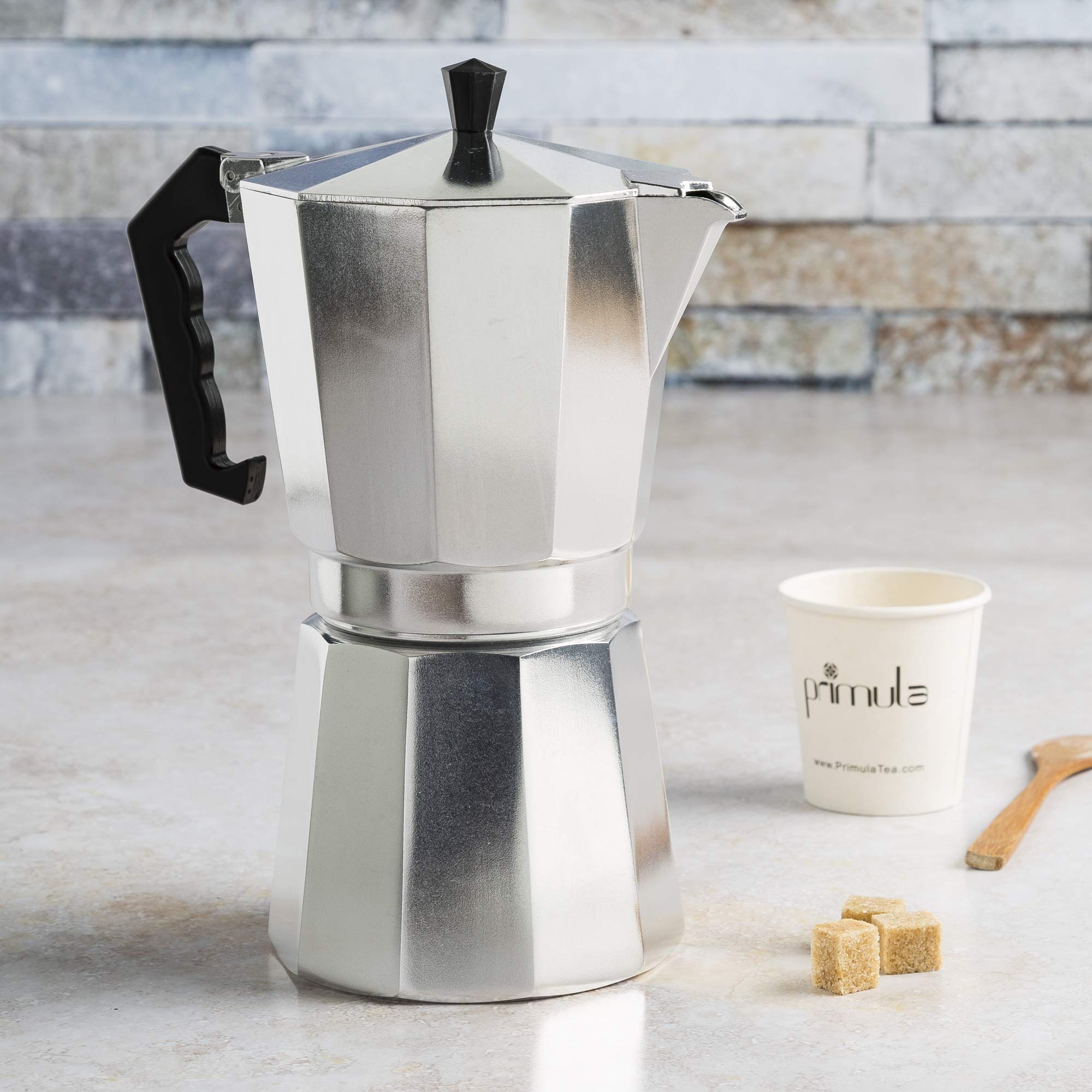 Primaria Classic Stovetop Espresso Maker - 12 Cup Italian Moka Pot for Brewing Rich Cuban Coffee & Espresso at Home | Durable Aluminum Coffee Maker for Stove Top Use | Perfect for Morning Brews, Camping & Gifts