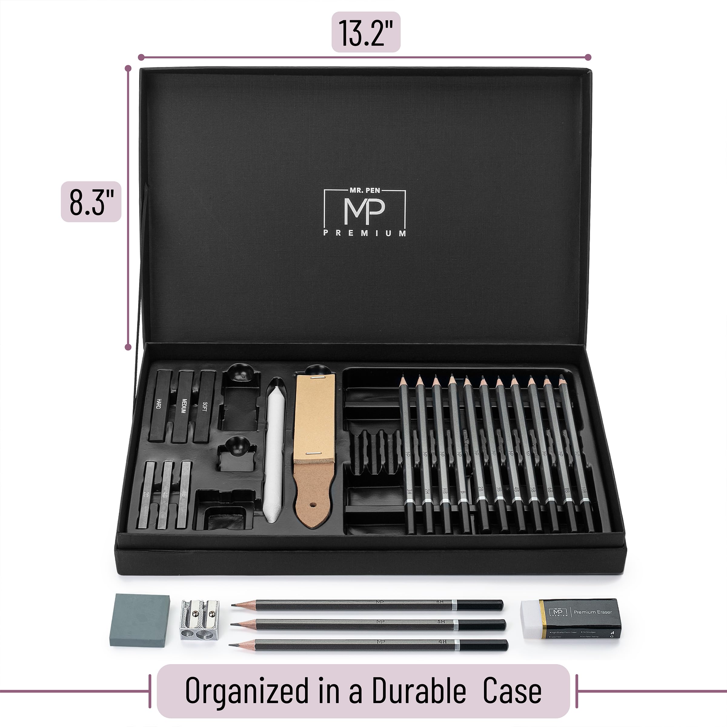 Mr. Pen 25-Piece Sketching Pencils Set - Professional Graphite Drawing Pencils for Artists, Sketching & Shading | Perfect for Beginners, Art Students & Professional Illustrators | Ideal for Portraits, Landscapes & Technical Drawings