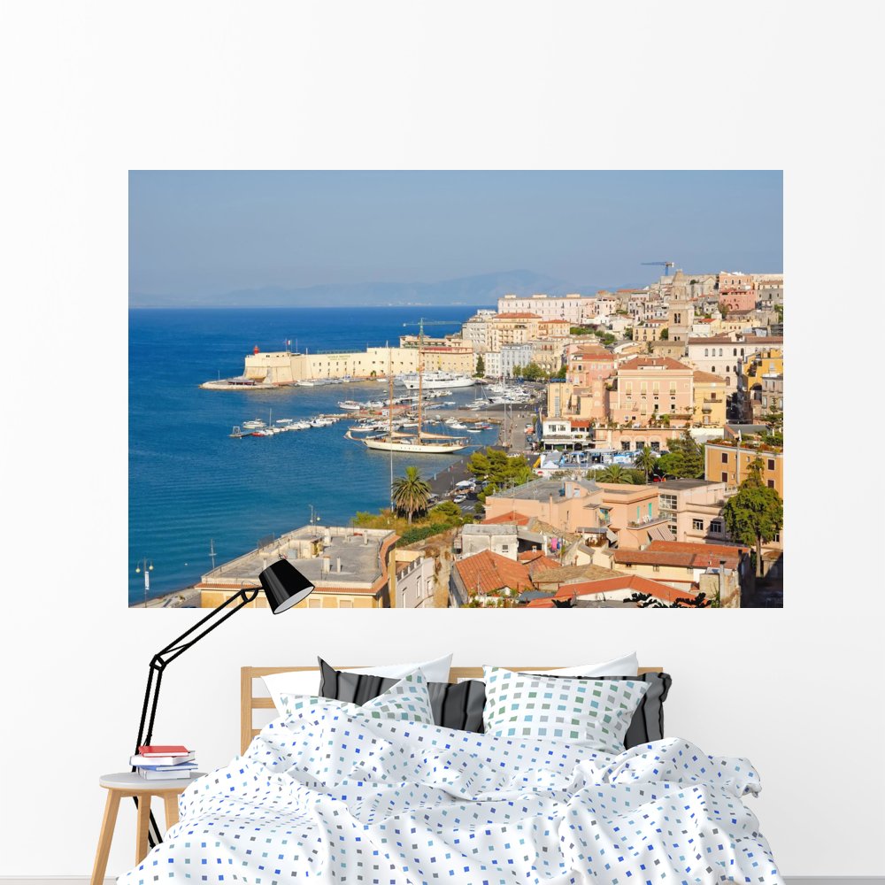 Wallmonkeys Peel and Stick Wall Mural - City of Gaeta Italy Landscape (72