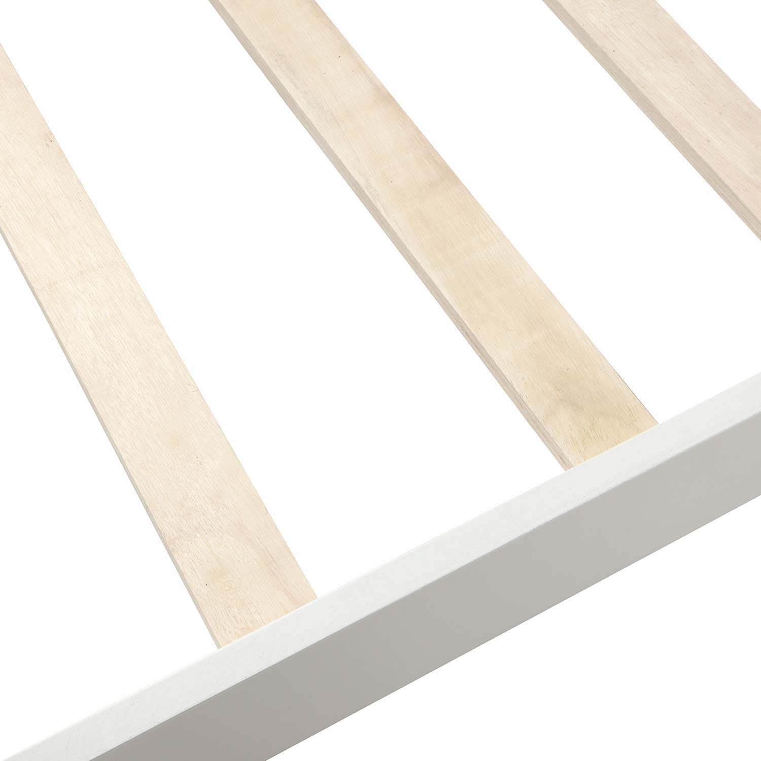 SOFTSEA Twin Size Wooden Platform Bed Frame with Headboard & Footboard - Sturdy Wood Slat Support - White - Perfect for Kids' Rooms, Guest Bedrooms & Small Spaces
