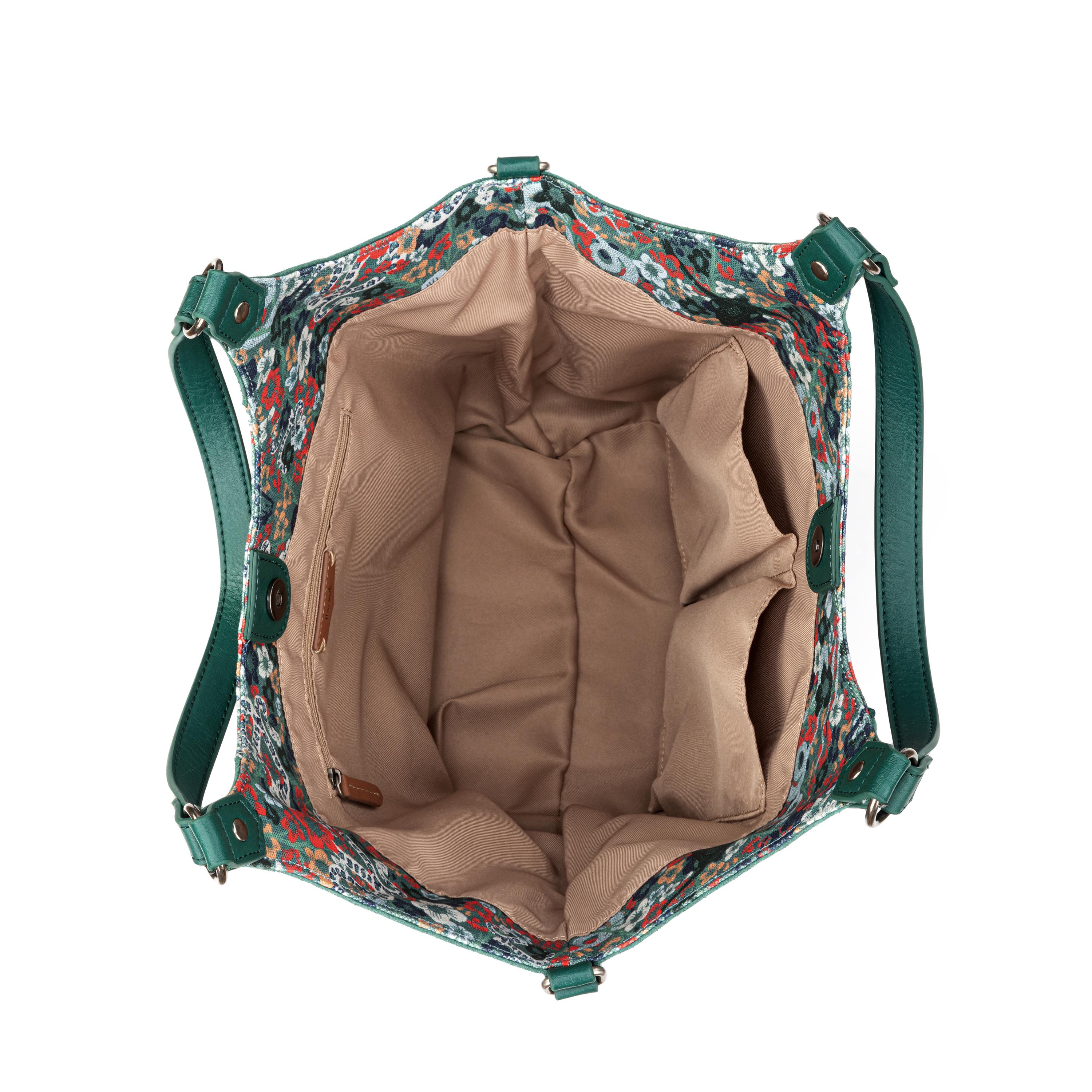 Premium Roma Leather Shopper Bag in Emerald Mojave Garden - Stylish & Durable Tote for Women, Perfect for Work, Travel & Everyday Use