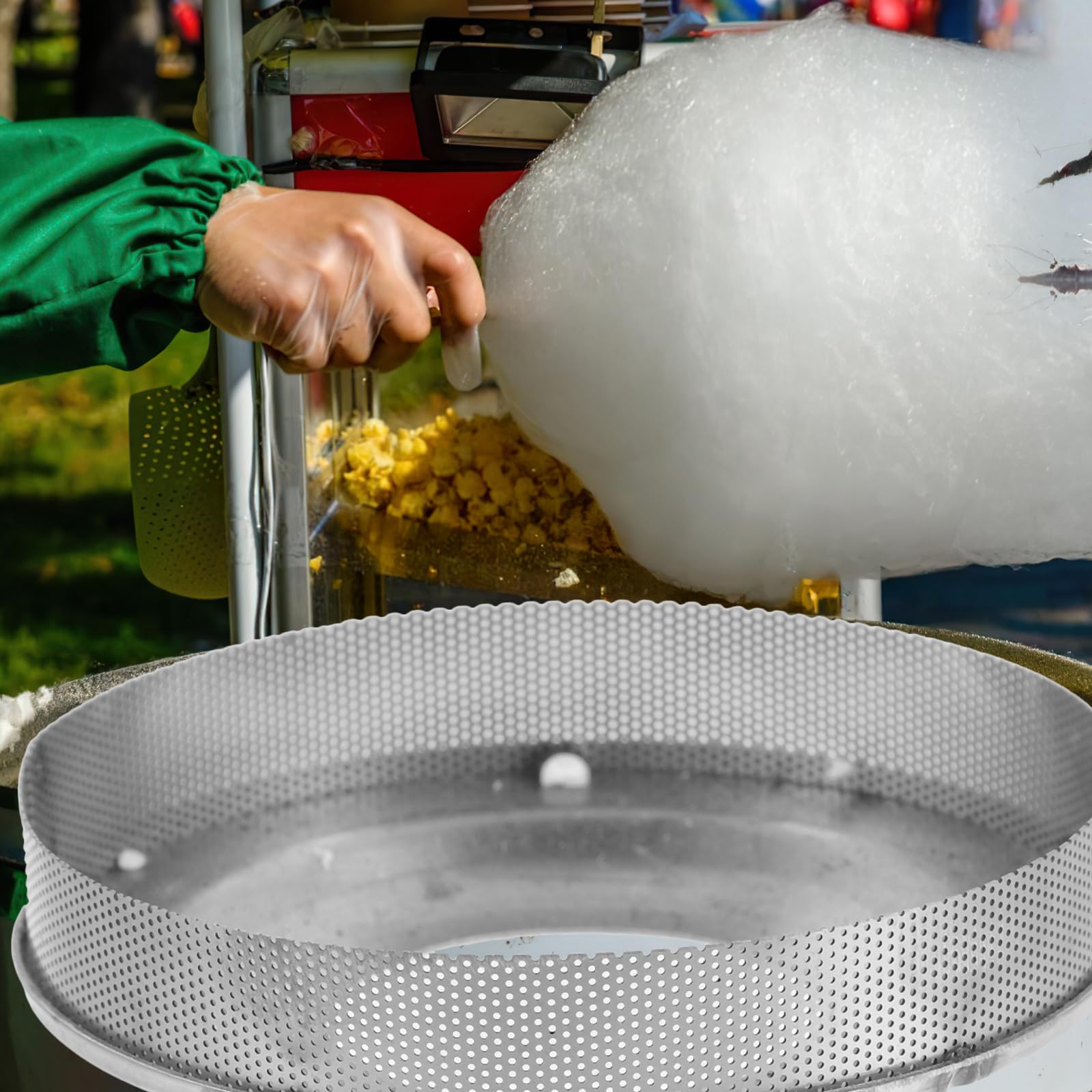 ABOOFAN Stainless Steel Cotton Candy Machine Cover - Sugar Dispenser Bowl Mesh Cover for Candy Floss Maker, Replacement Spare Parts for Cotton Candy Maker - Perfect for Home Parties, Carnival Events, and Fairground Snack Stalls
