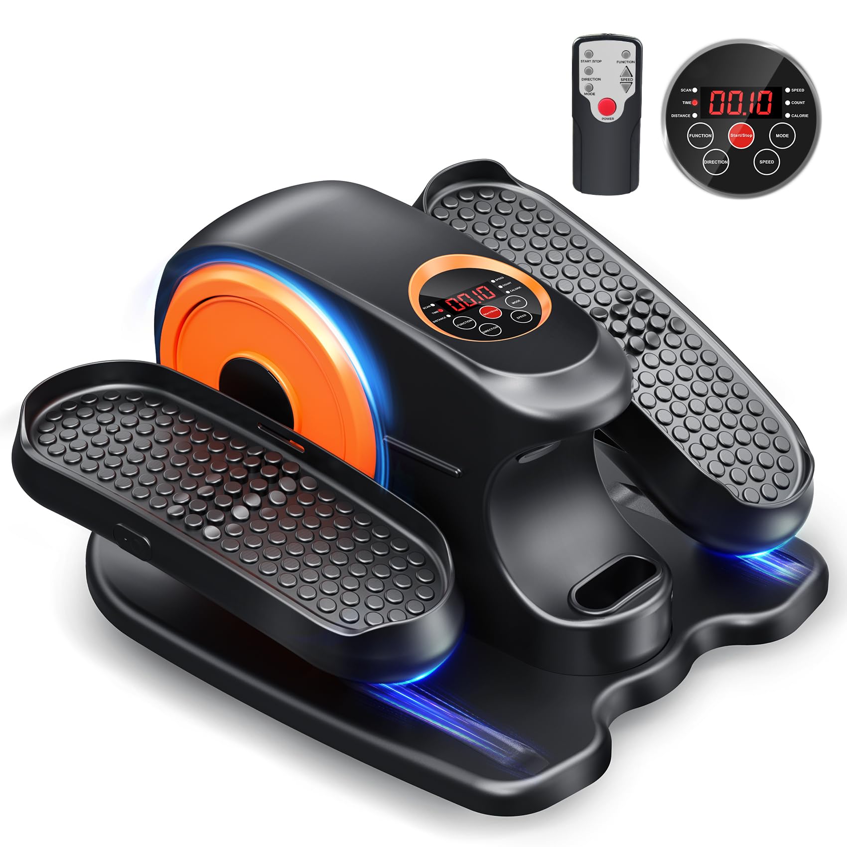 Under Desk Elliptical Machine - Quiet Portable Leg Exerciser for Seniors & Office Workers with Remote Control, 12 Adjustable Speeds - Perfect for Home Office, Physical Therapy & Low-Impact Workouts
