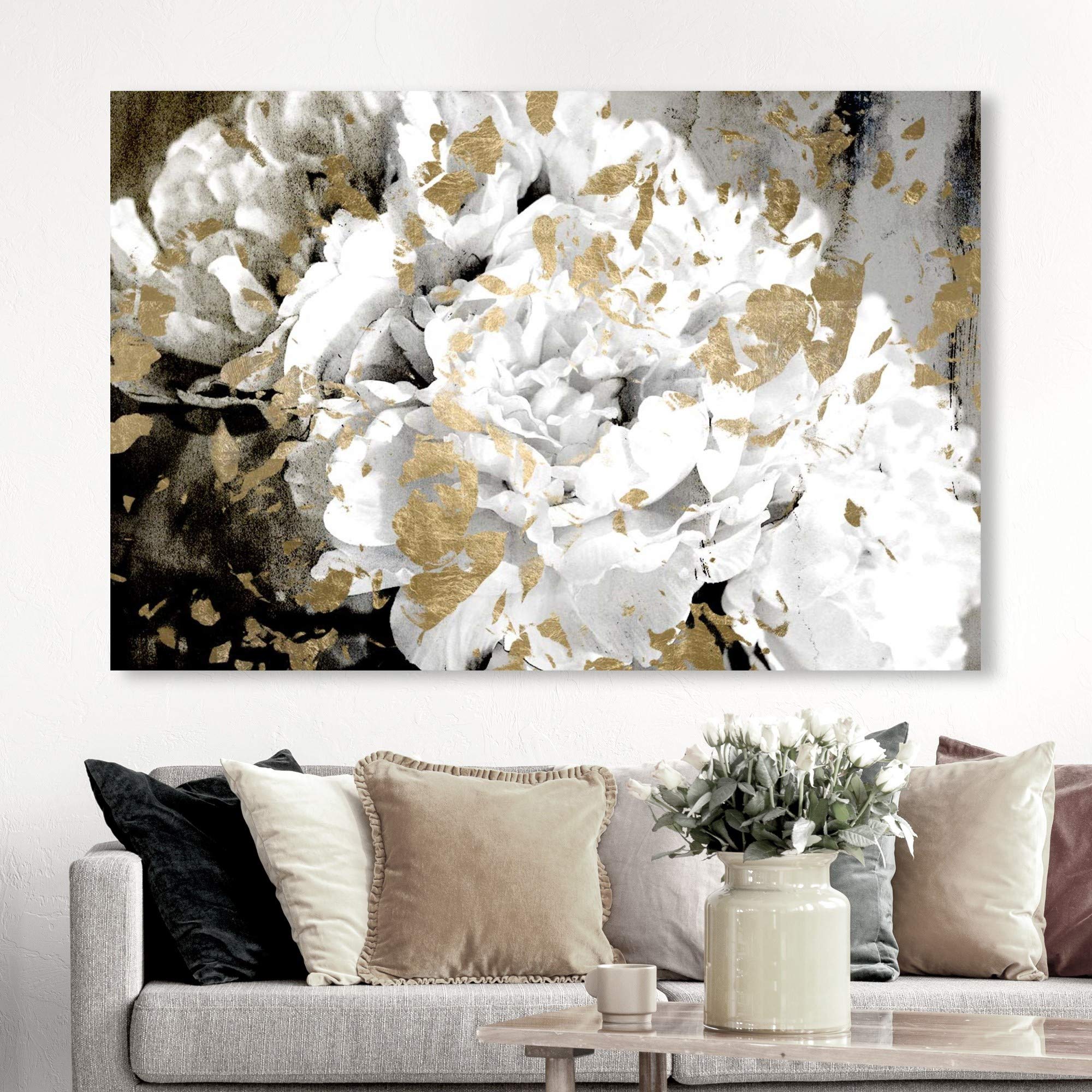 Floral and Botanical Wall Art Canvas Prints 'Petals in The Wind' - Handmade Home Decor for Living Room, Bedroom & Office - Nature Inspired Floral Paintings for Modern Interior Design