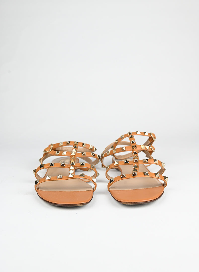 Valentino Beige Leather Gladiator Sandals Size 40 - Stylish & Comfortable for Summer Outings, Beach Trips & Casual Wear