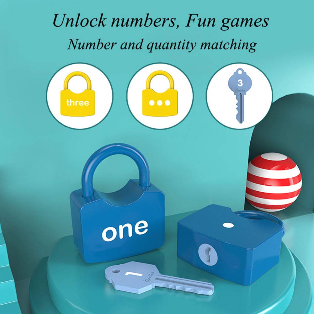Willcome Kids Learning Locks with Keys - Numbers Matching & Counting Montessori Toys for Toddlers Ages 3+ | Early Math Educational Games for Preschool Classroom & Homeschool Learning Activities