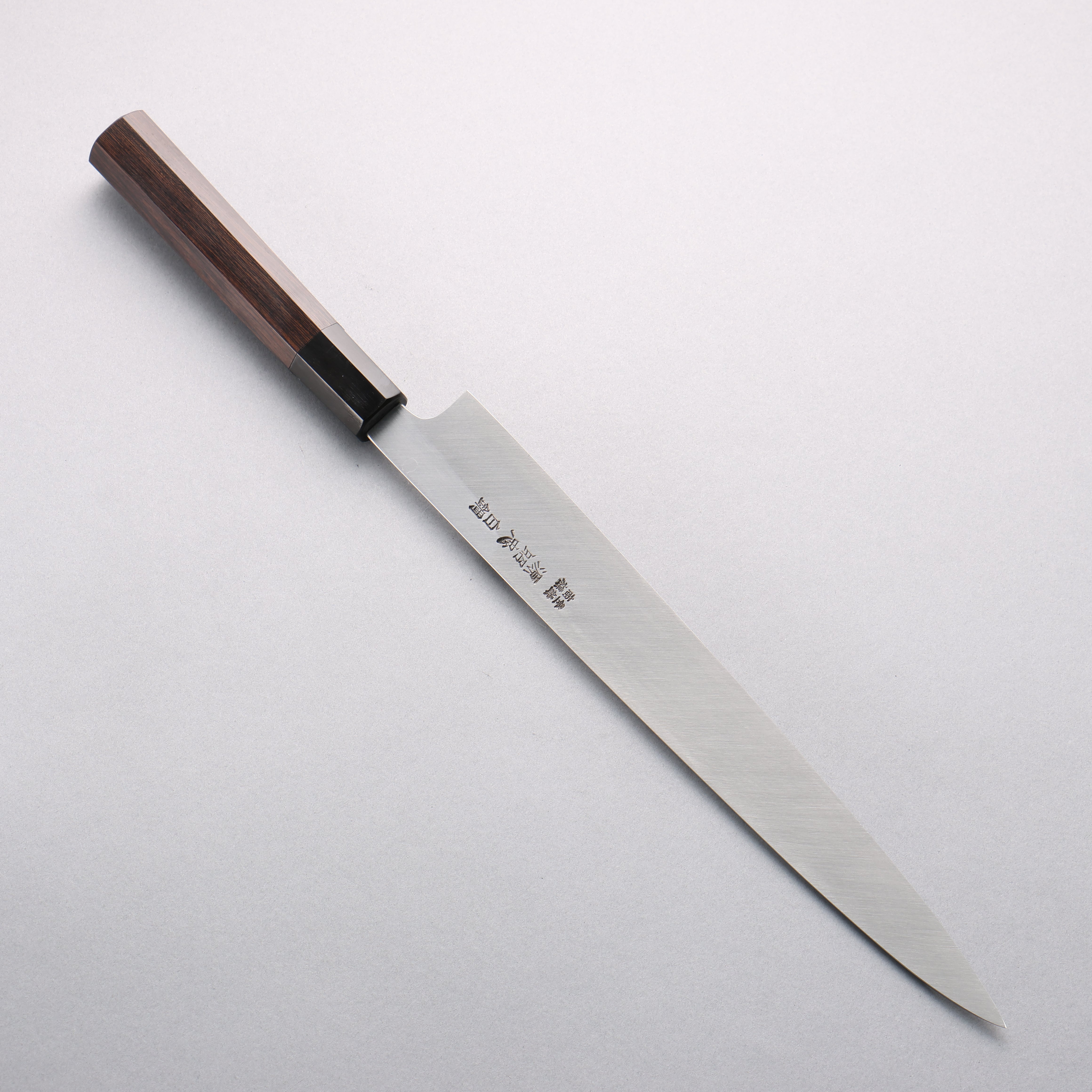 Premium Minamoto Akitada White Steel No.2 Yanagiba Sushi Knife 270mm - Handcrafted Japanese Ebony Wood Handle - Perfect for Sushi Chefs & Professional Kitchen Use