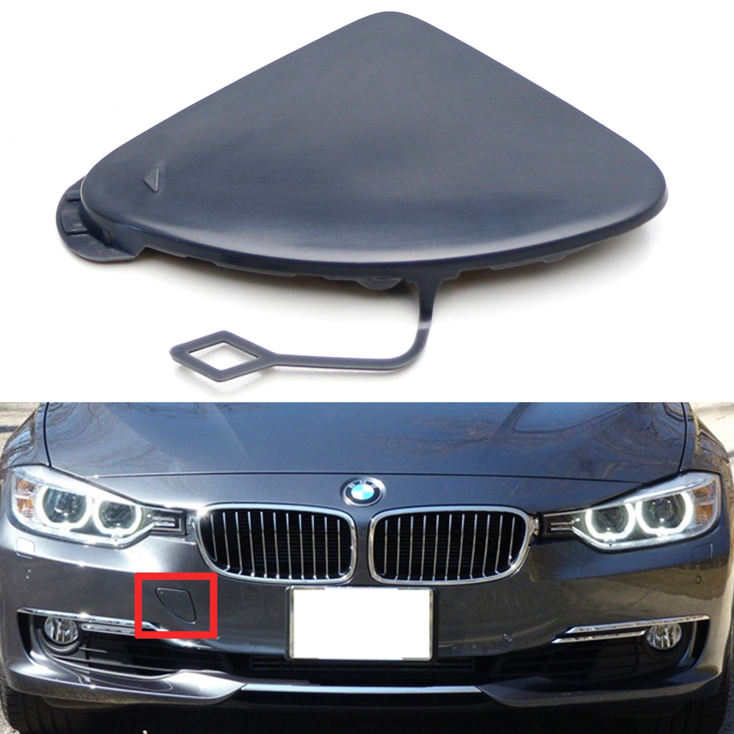 BMW F30 F31 320i 328i 335i Front Bumper Tow Hook Cover (2013-2015 Pre-LCI) - Durable Replacement Part for Off-Road & Car Shows