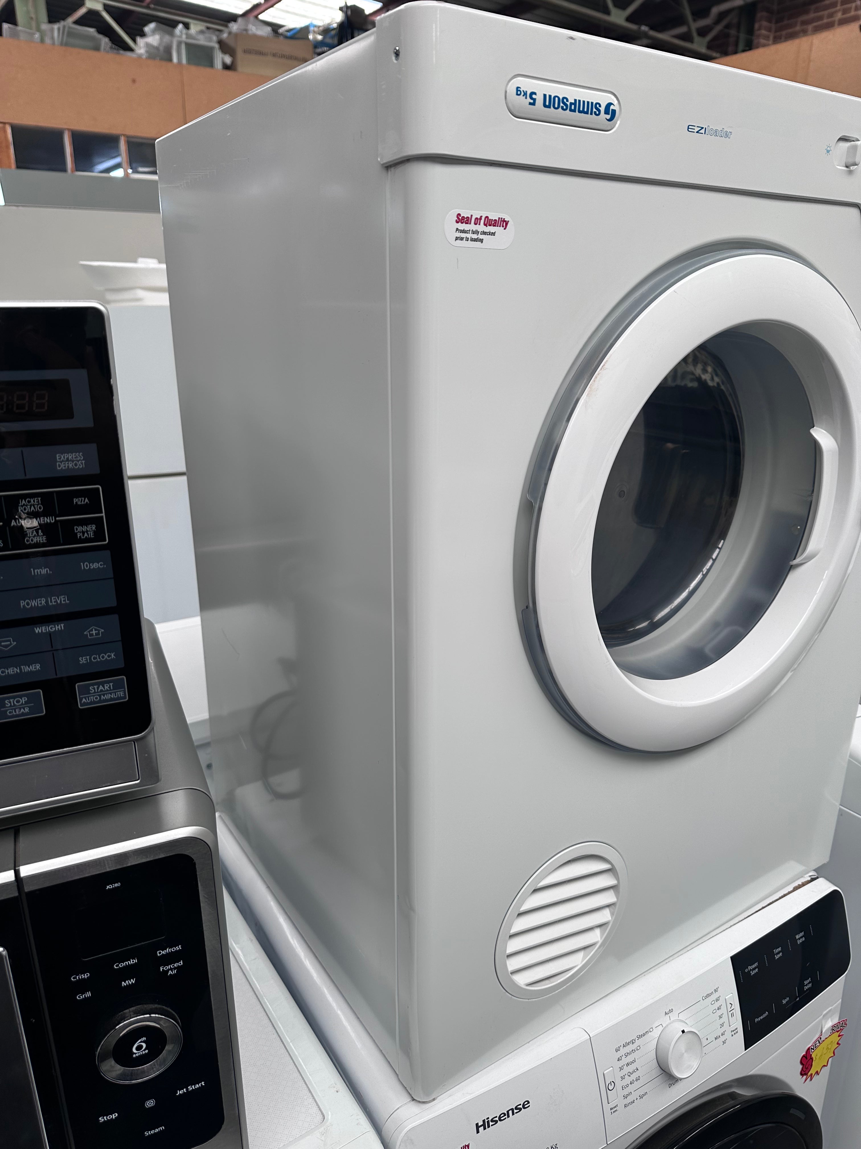Refurbished Simpson 5kg Compact Clothes Dryer - Energy Efficient Laundry Solution for Apartments, Dorms & Small Spaces
