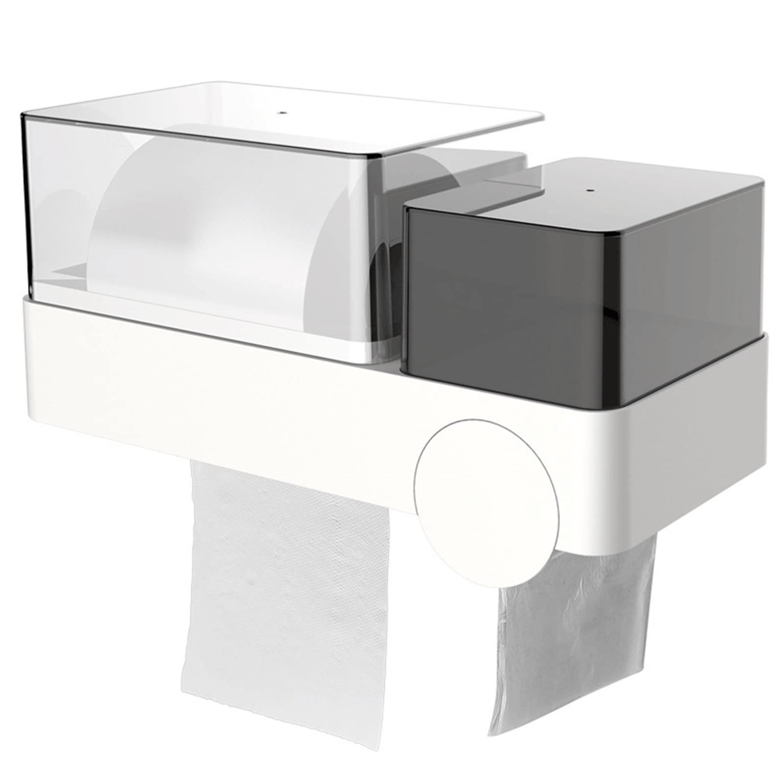 ZBQLKM Multifunctional Hanging Toilet Paper Holder - Waterproof Bathroom Tissue Dispenser with Built-in Trash Bag Box - Perfect for Camping, Tents, Home, Office & RV Use