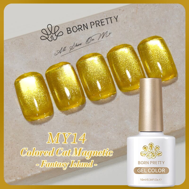 Fantasy Island Colored Cat Magnetic Gel Polish 10ml - Long Lasting Nail Polish for Salon & Home Manicure - Perfect for Parties, Weddings & Special Occasions
