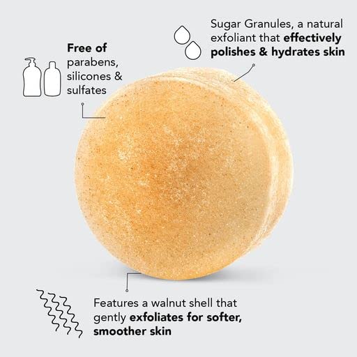 Kitsch Exfoliating Sugar Body Scrub Bar - Natural & Bottle-Free Beauty Soap for Smooth Skin | Perfect for Shower, Spa & Gift Sets