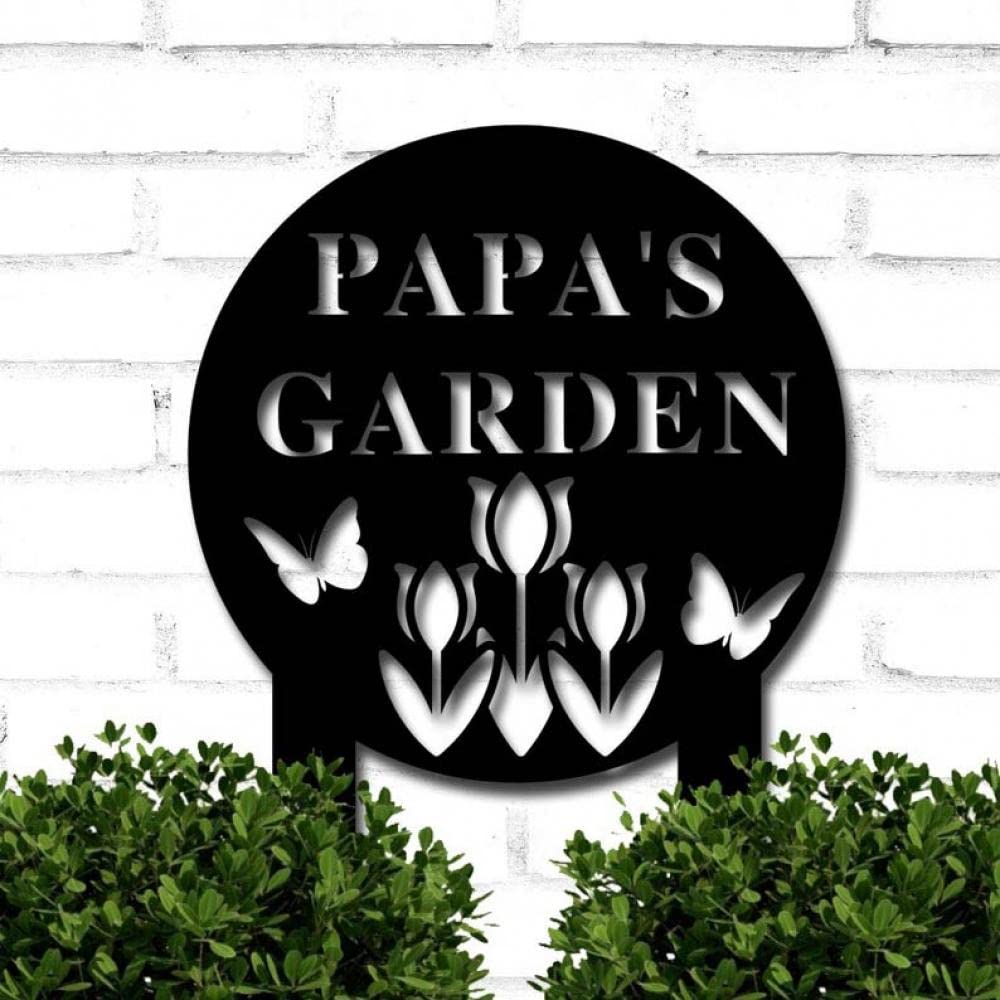 Custom Personalized Metal Garden Sign on Stake - 10 Inch Rustic Outdoor Decor for Yard, Patio & Flower Beds - Unique Gardening Gift for Mom, Grandma & Plant Lovers