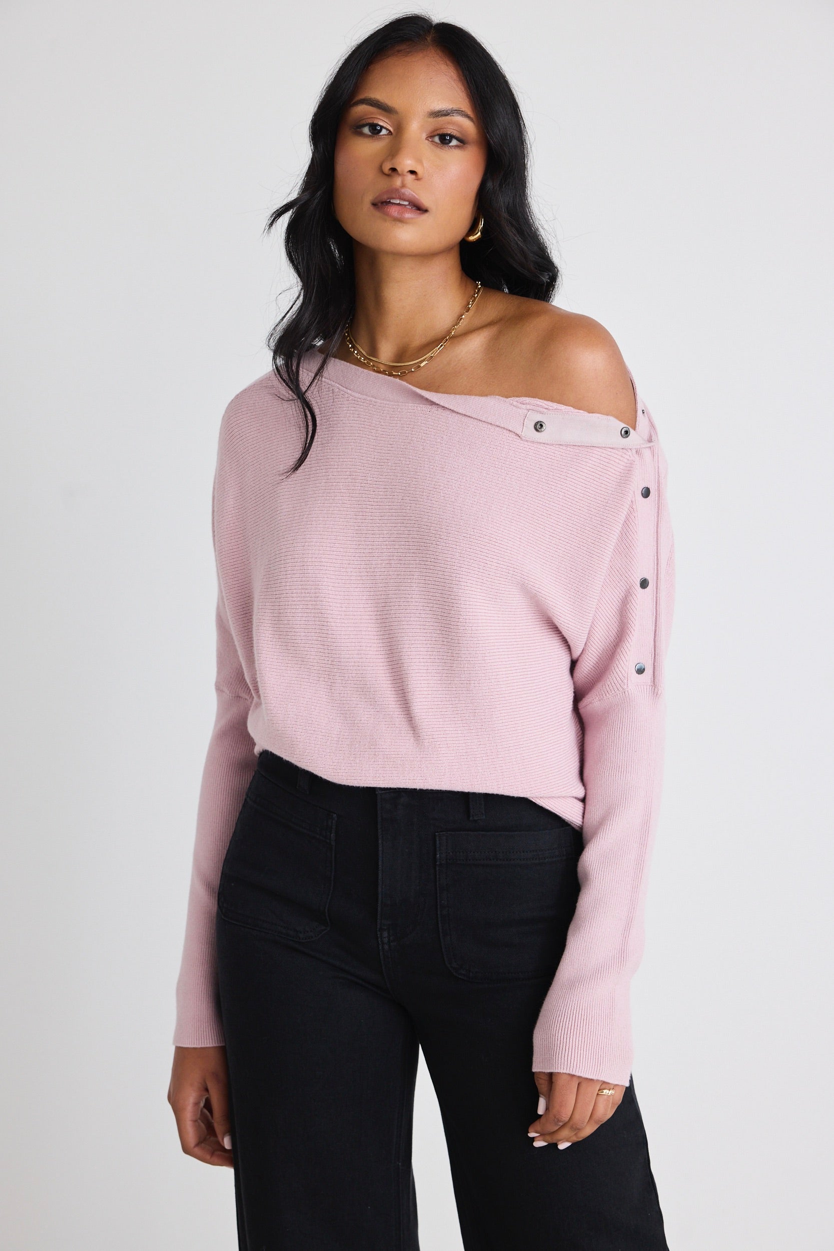 Blush Pink Batwing Knit Jumper for Women - Soft Oversized Sweater for Fall & Winter - Cozy Casual Wear for Dates, Office & Weekend Outings