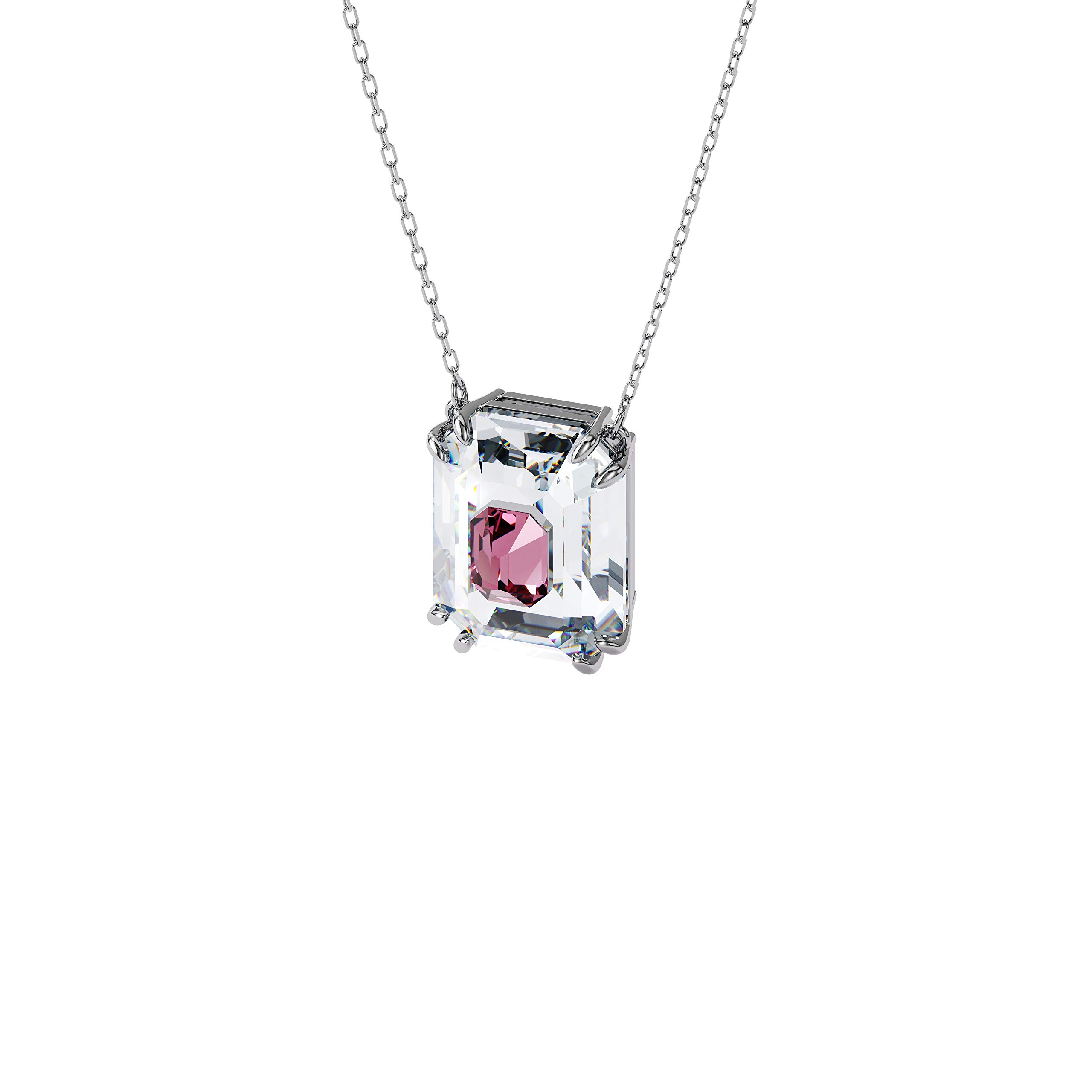 Swarovski Chroma Pink Crystal Jewelry - Elegant Rhodium Finish for Parties & Gifts