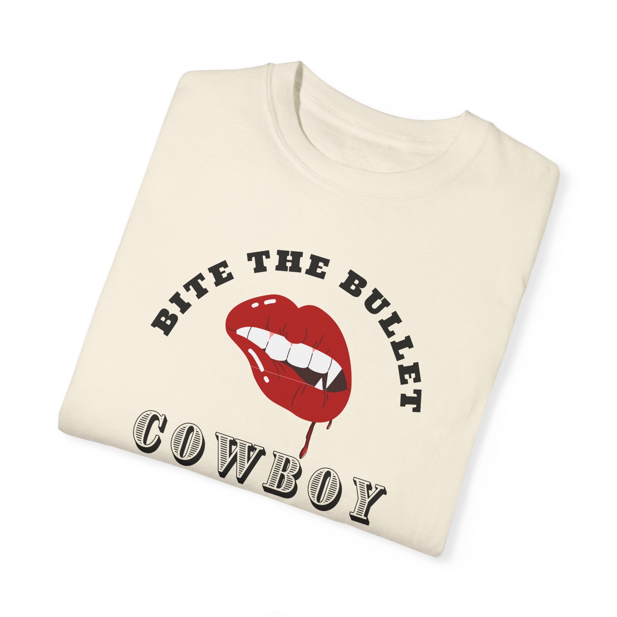 Bite The Bullet Cowboy Graphic T-Shirt - Vintage Western Style Tee for Men - Perfect for Rodeo, Country Music Festivals & Casual Wear