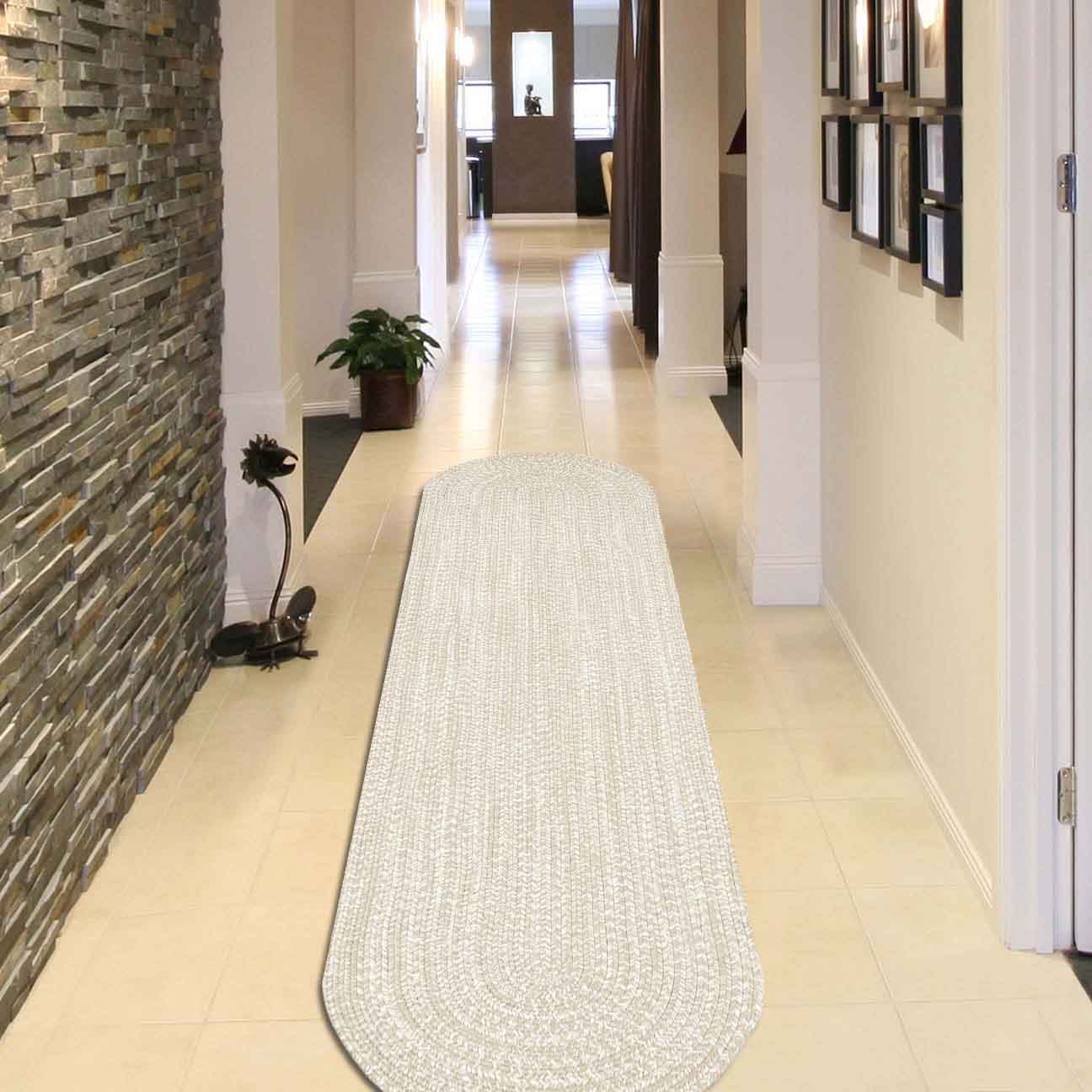 Reversible Braided Area Rug - Non-Slip Two Tone Indoor/Outdoor Rug for Living Room, Bedroom, Patio - Soft & Durable Home Decor