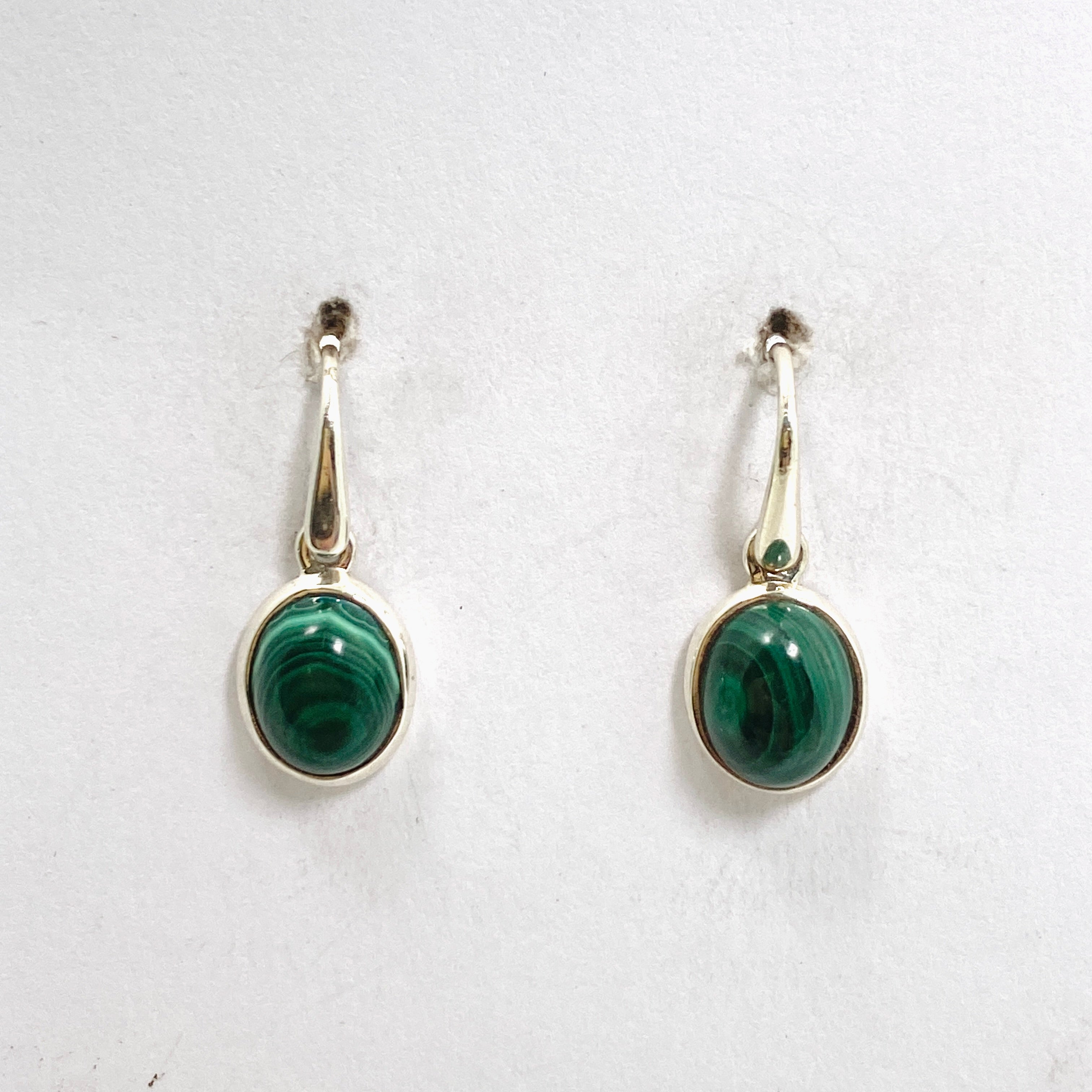 Natural Malachite Oval Cabochon Earrings - Handmade Gemstone Jewelry for Women - Perfect for Parties, Weddings & Everyday Wear
