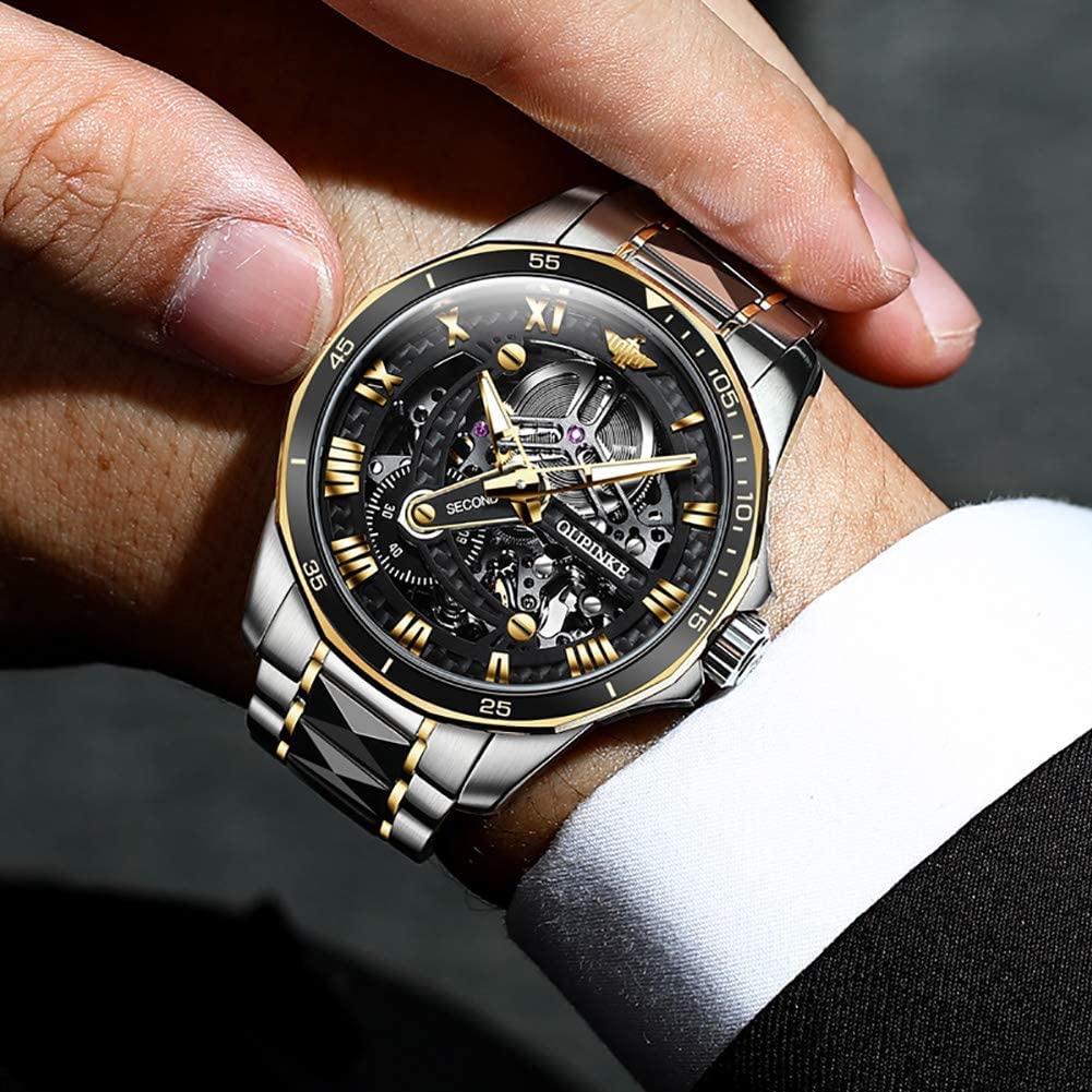Luxury Automatic Skeleton Men's Watch - Self-Winding Mechanical Movement, Sapphire Crystal, Tungsten Steel, Waterproof, Luminous - Perfect for Business, Formal Events & Everyday Wear