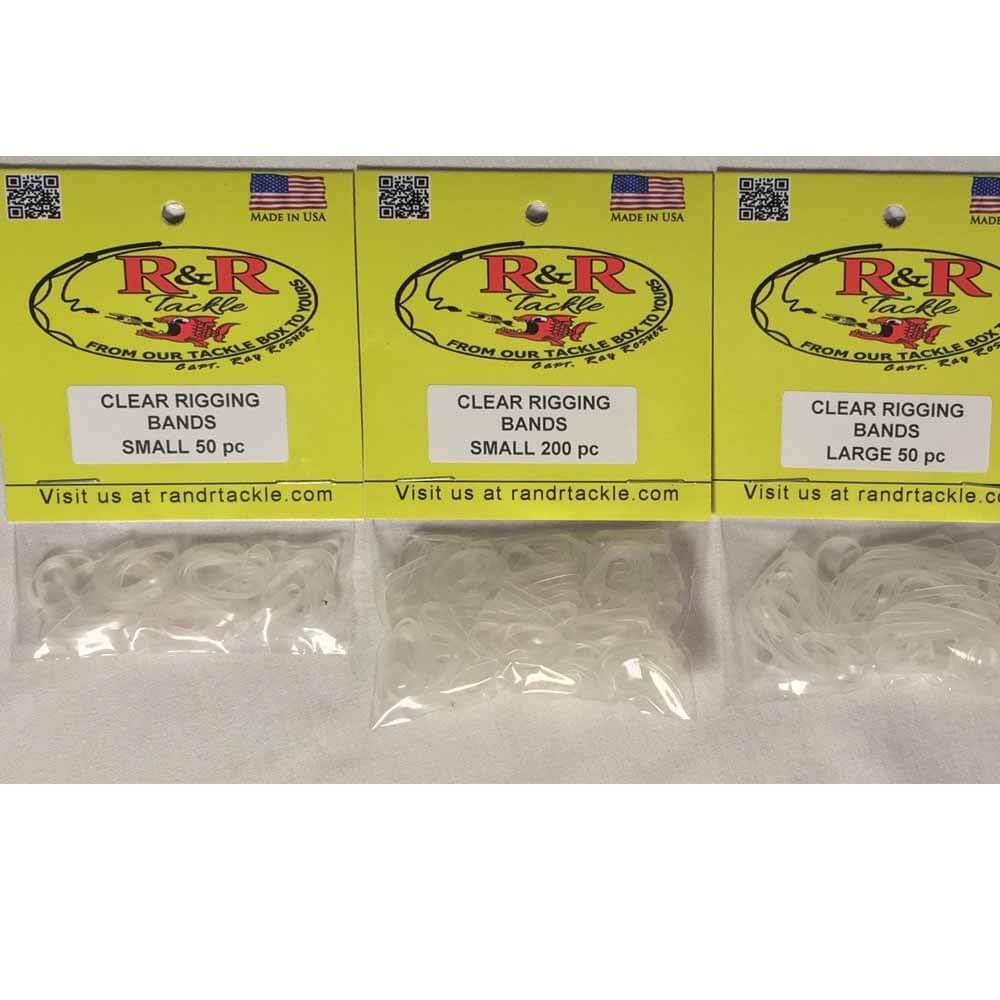 R&R Tackle Small Clear Rigging Bands for Fishing Lures & Tackle - Perfect for Saltwater & Freshwater Fishing