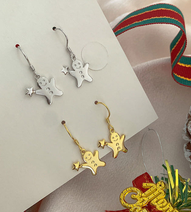 Gingerbread Man Dangle Earrings - Cute Christmas Stocking Stuffers for Women | DC007 | Perfect Holiday Gift & Party Accessory