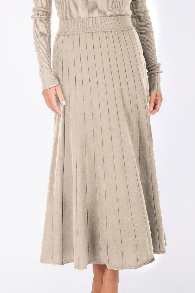 Jessica Khaki Skirt for Women - Stylish & Comfortable A-Line Midi Skirt - Perfect for Office, Casual Outfits & Summer Wear