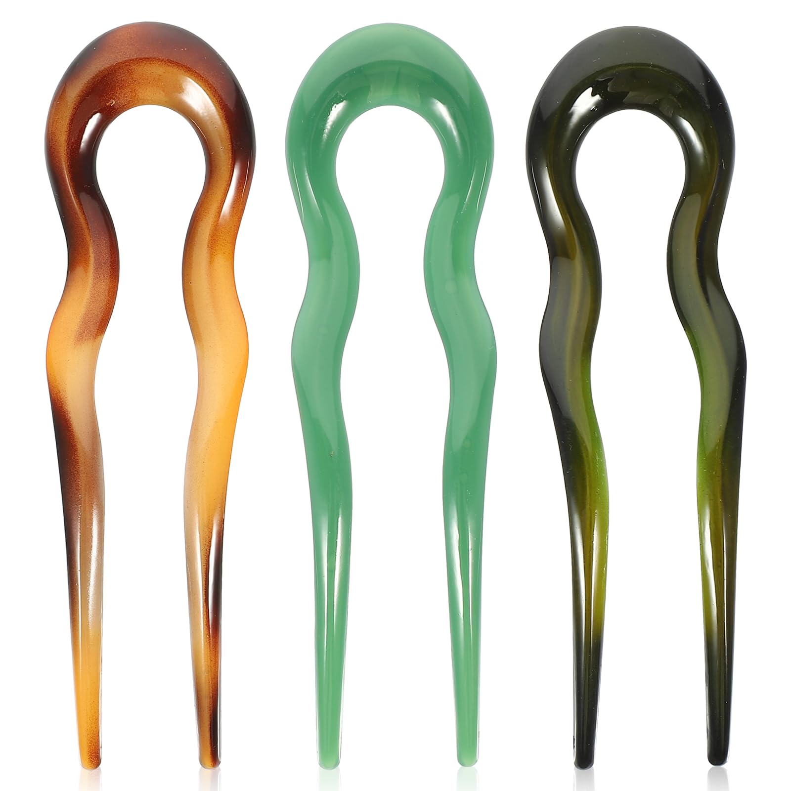 3-Pack French Hair Clips & 2-Prong Tortoise Shell Hair Forks | Hair Pins for Wedding, Party & Everyday Use | Perfect for Updos, Buns & Styling