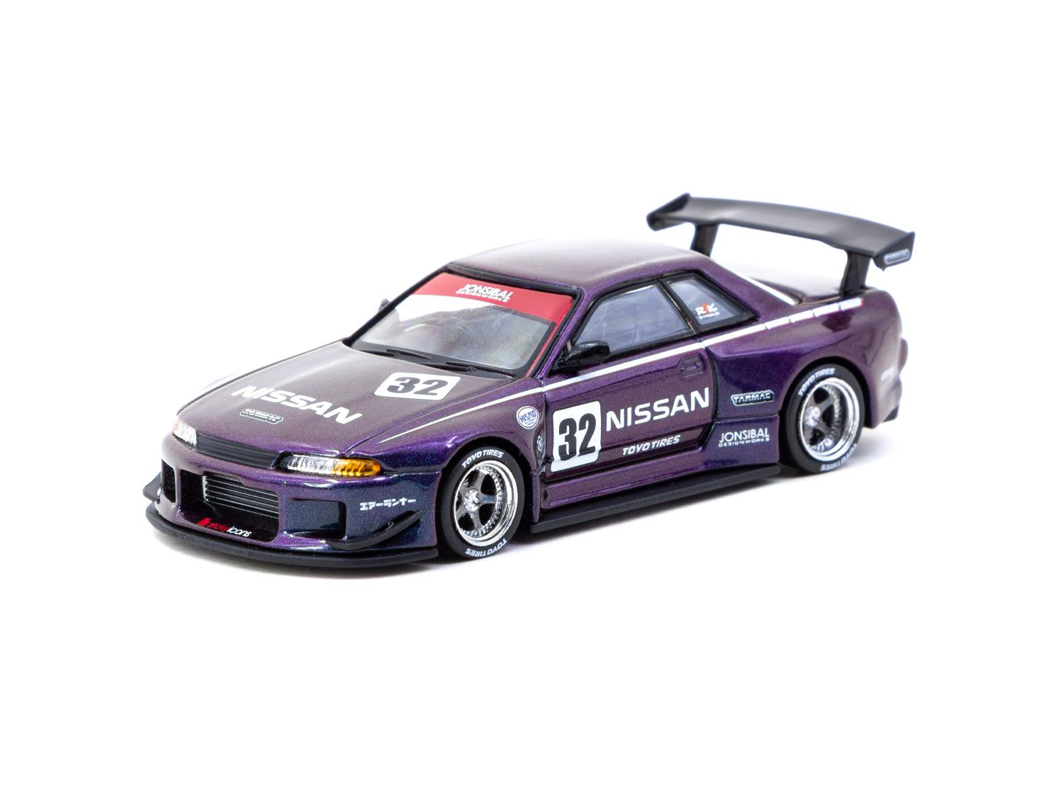 Tarmac Works 1/64 Scale Nissan Skyline R32 Widebody Midnight Purple Diecast Model Car - Collectible Miniature for Car Enthusiasts & Perfect Gift for Racing Fans