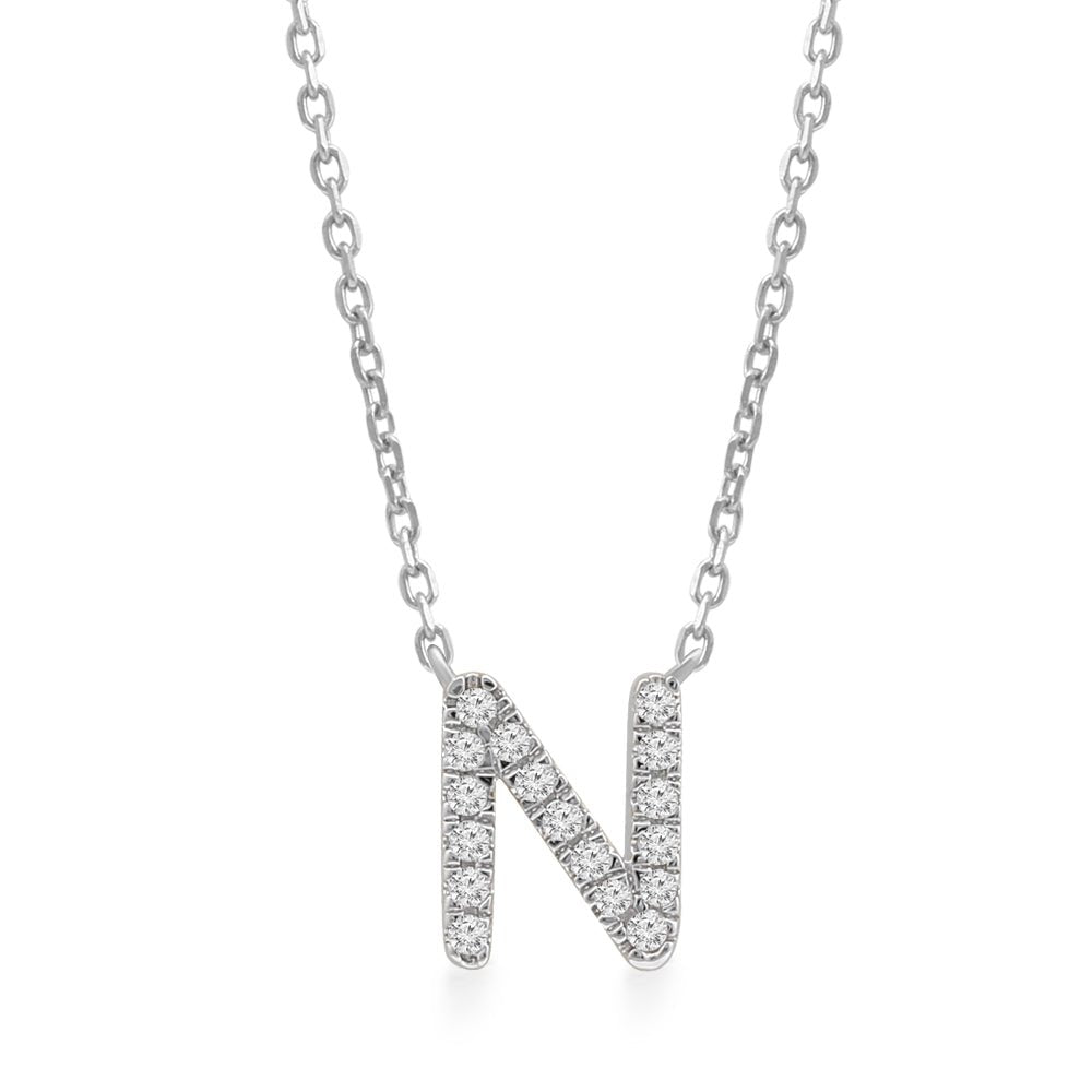 14K Yellow Gold Diamond Initial Charm Necklace - Personalized Classic Jewelry for Women | Perfect Gift for Birthday, Anniversary & Valentine's Day