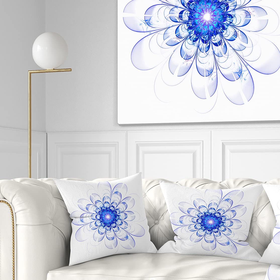 DesignQ CU12133 Soft Blue Pillow Cushion 18x18 Inches - Perfect for Sofa, Bed & Home Decor