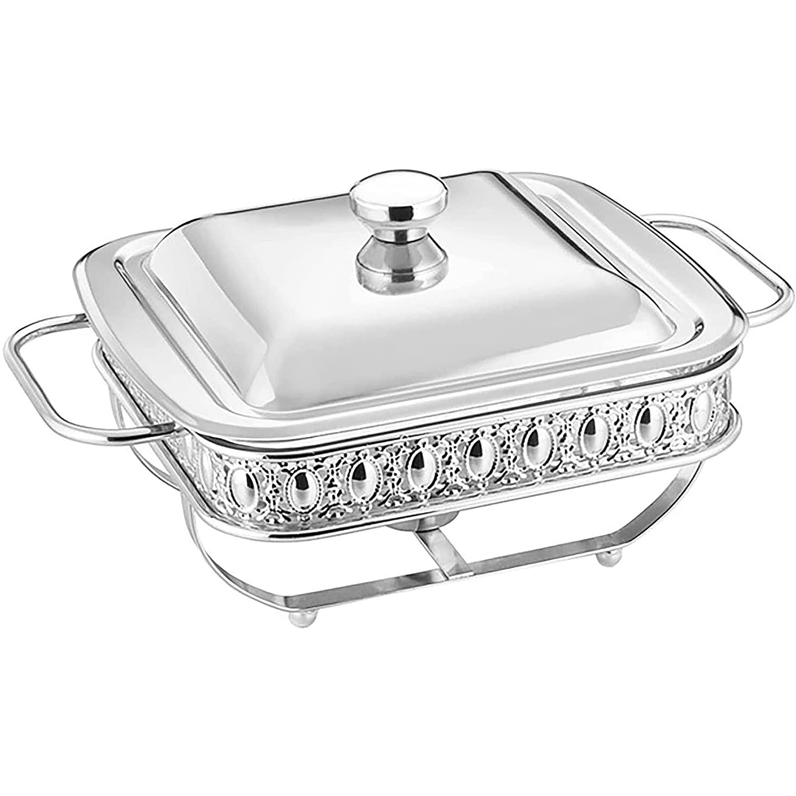 Stainless Steel Chafing Dish Buffet Set - Food Warmer for Parties, Catering & Events - Keep Meals Hot at Weddings, Banquets & Buffets (Silver)