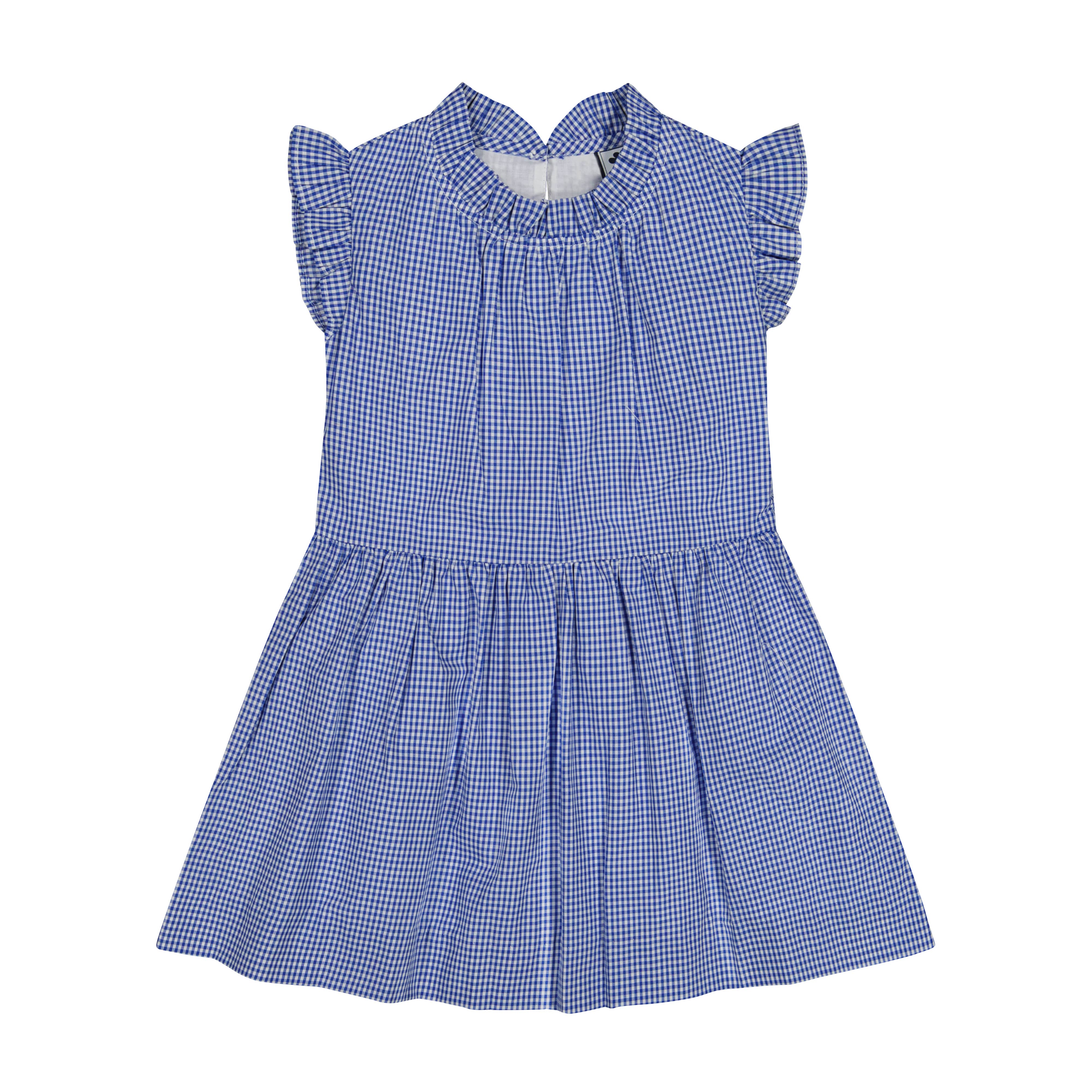 Kinsley Drop Waist Mini Dress - Blue Checkered Floral Print, Casual Summer Dress for Women | Perfect for Beach, Party, and Date Night Outfits