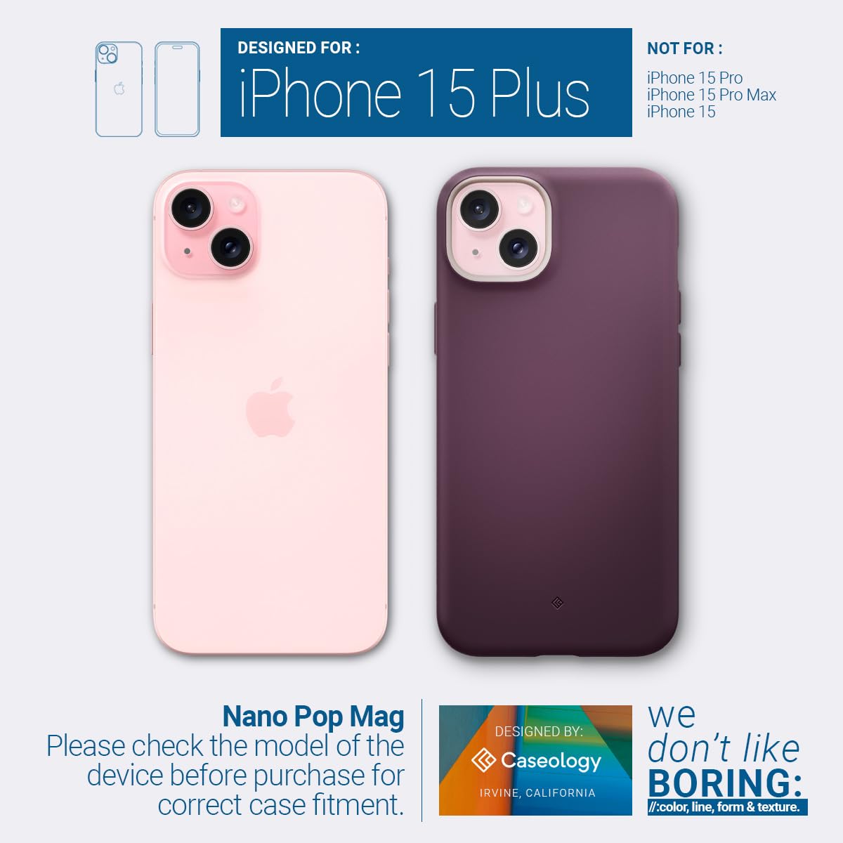 Caseology Nano Pop Mag iPhone 15 Plus Case 5G - Military Grade Drop Tested Dual Layer Silicone Case with MagSafe Compatibility (Burgundy Bean) | Perfect for Everyday Protection & Wireless Charging