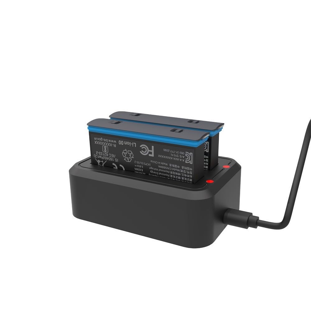 Insta360 X4 Charger Hub - 4-in-1 Battery Charging Station with USB-C Cable | Fast Charging Dock for Insta360 X4 Action Camera Batteries | Perfect for Travel, Vlogging & Outdoor Adventures