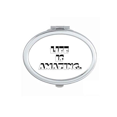 DIYthinker Life is Amazing Art Deco Fashion Mirror - Portable Foldable Double-Sided Makeup & Glasses Mirror for Travel, Home Vanity, and Gift Giving