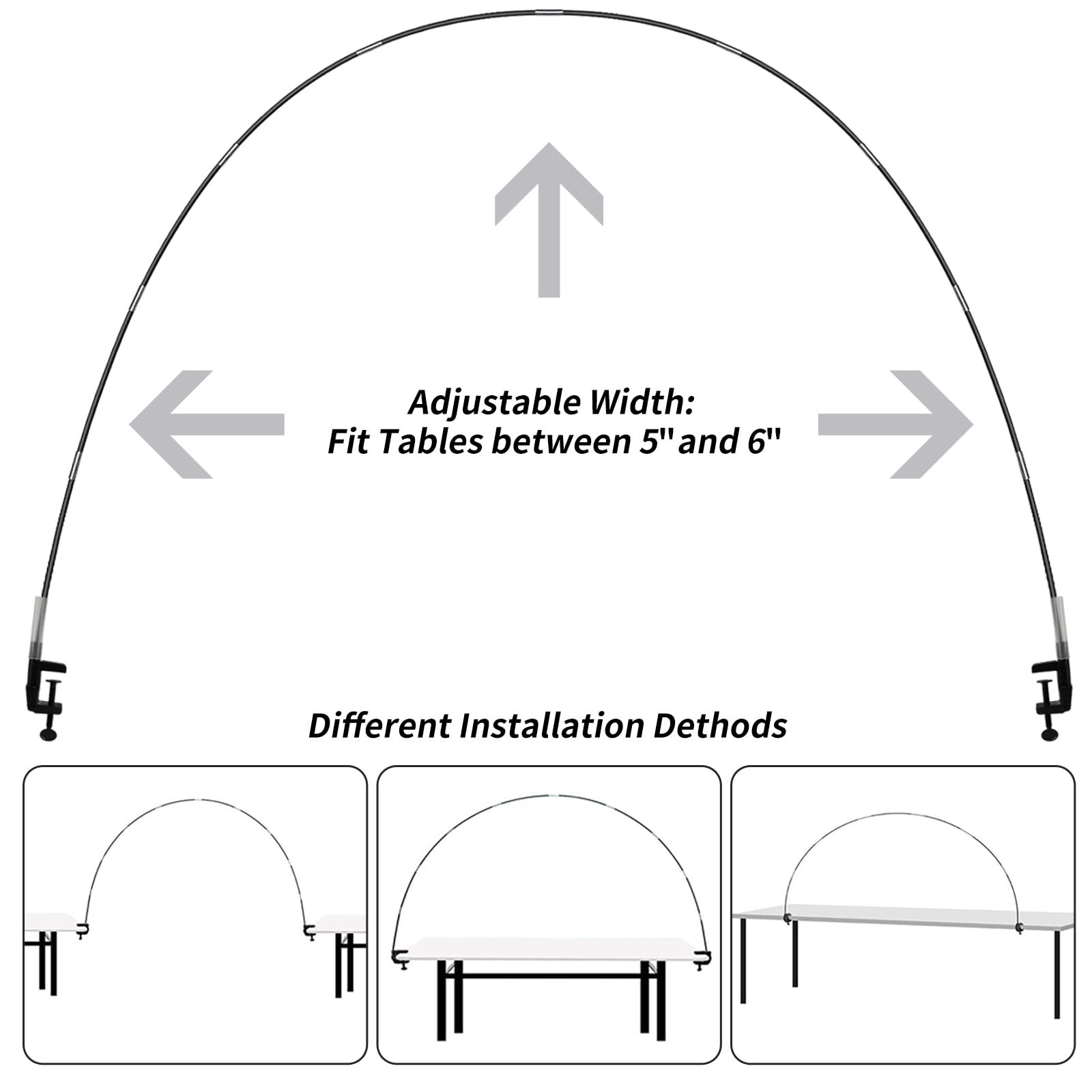 RUBFAC Black Adjustable Balloon Arch Stand Kit - Table Balloon Garland Decor for Birthday, Wedding, Baby Shower & Party Decorations | Perfect for Indoor/Outdoor Events, Photo Backdrops & Festival Celebrations