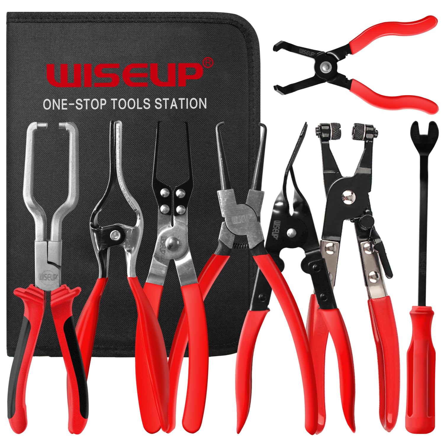8-Piece Fuel Line Disconnect Tool Kit - Professional Fuel Line & Hose Clamp Removal Pliers, Electrical Connector Tools, Relay Puller, Panel Clip Remover & Filter Caliper for Auto Repair & Maintenance - Perfect for Mechanics, DIY Enthusiasts & Car Maintenance